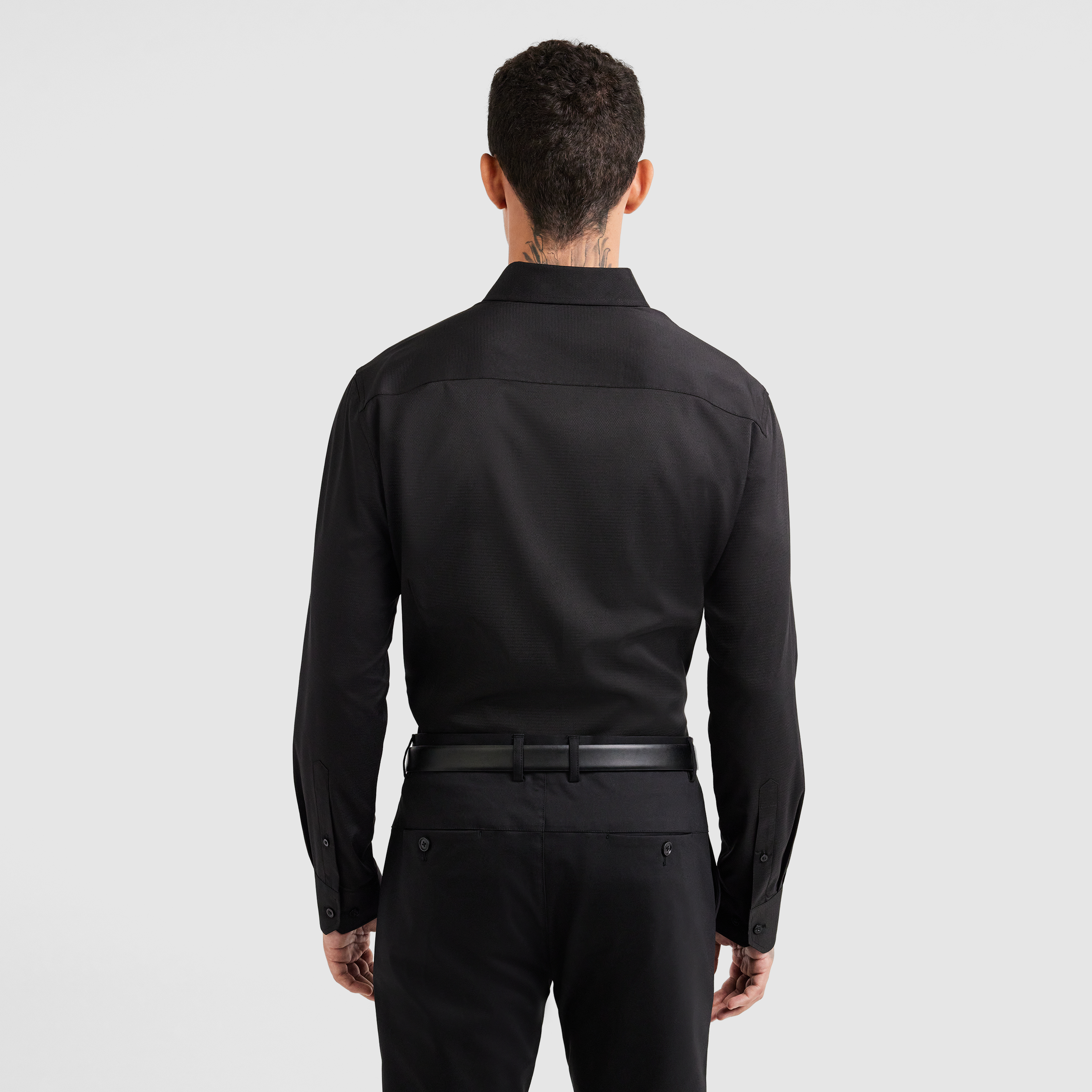 Black Linton Stretch Non Iron Shirt 