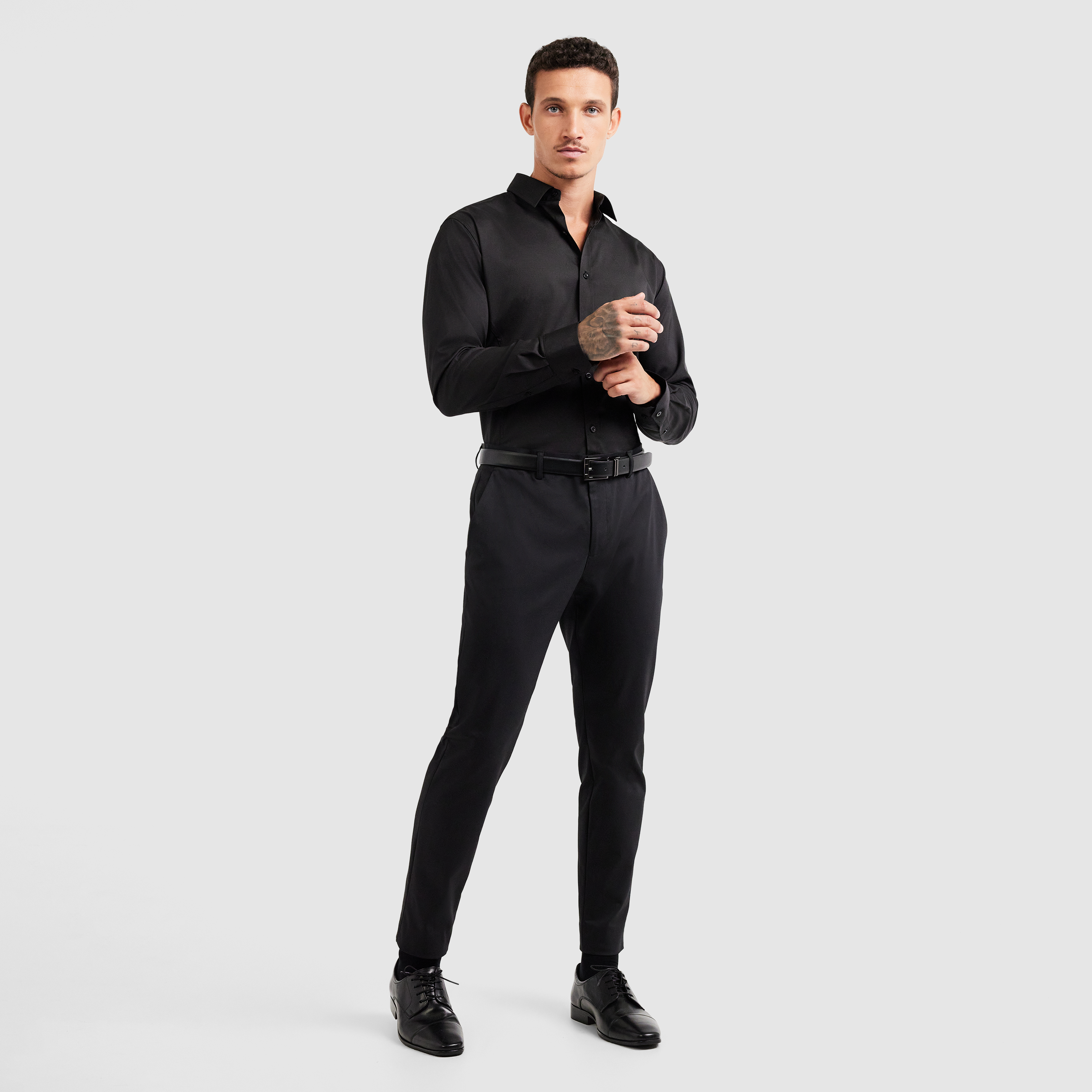 Black Linton Stretch Non Iron Shirt 