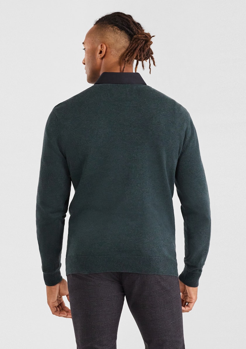 Dark Green Essential V Neck Knit | Men's Tops | Tarocash AU