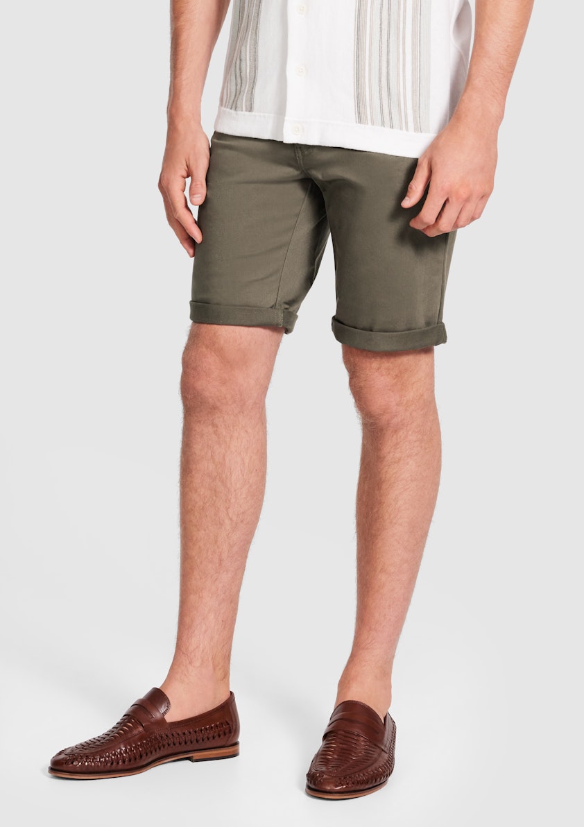 Khaki Benji Regular Stretch 5 Pocket Short