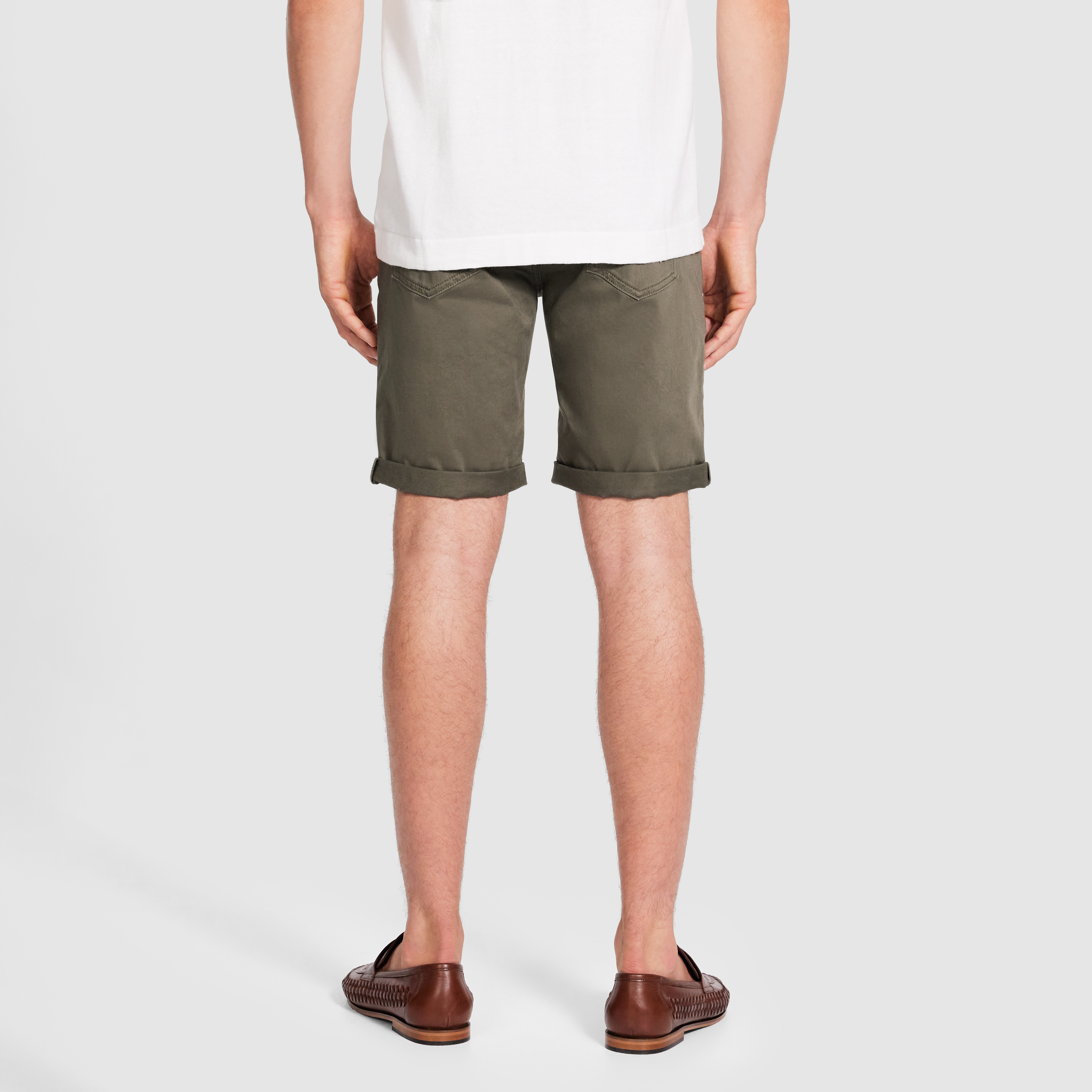 Khaki Benji Regular Stretch 5 Pocket Short