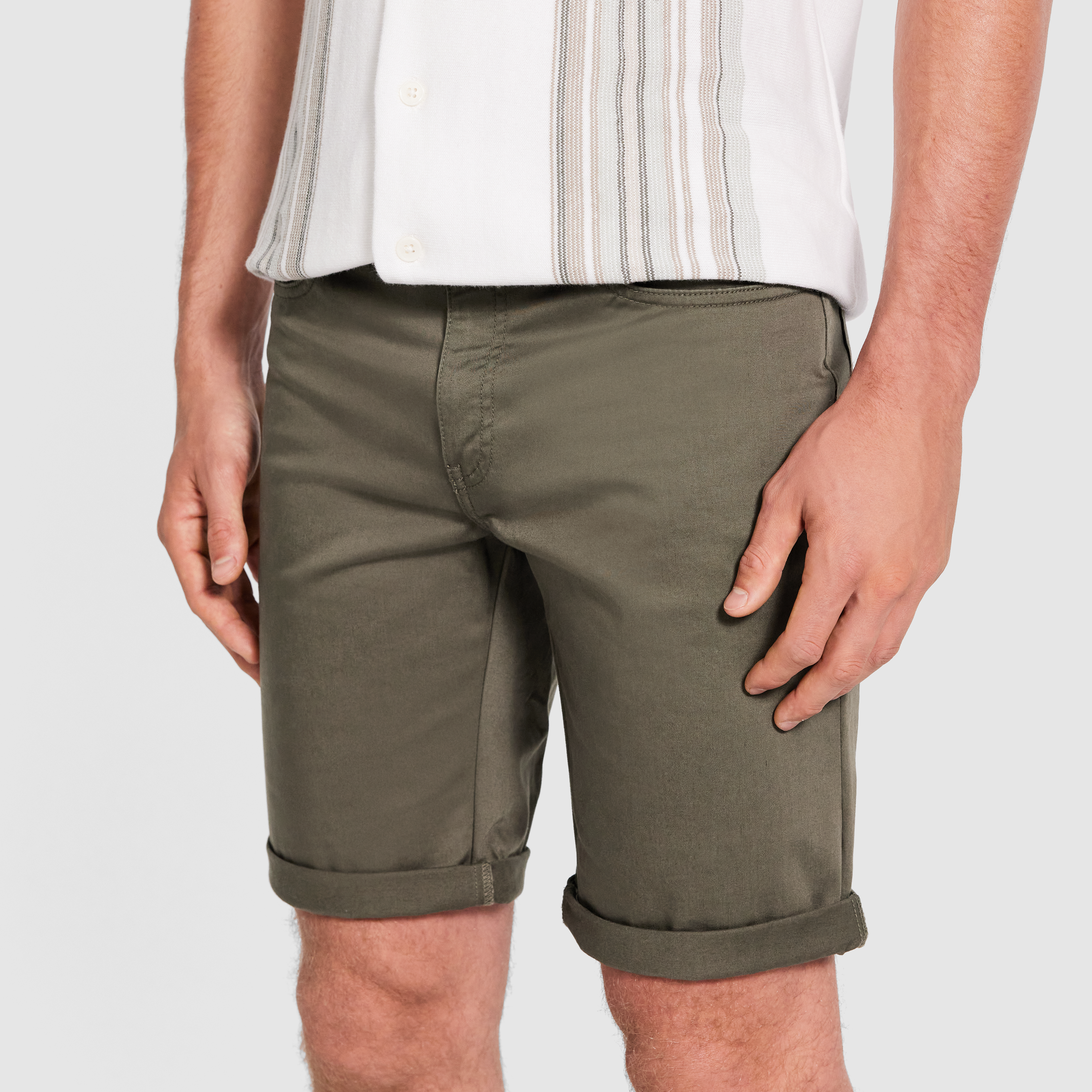 Khaki Benji Regular Stretch 5 Pocket Short