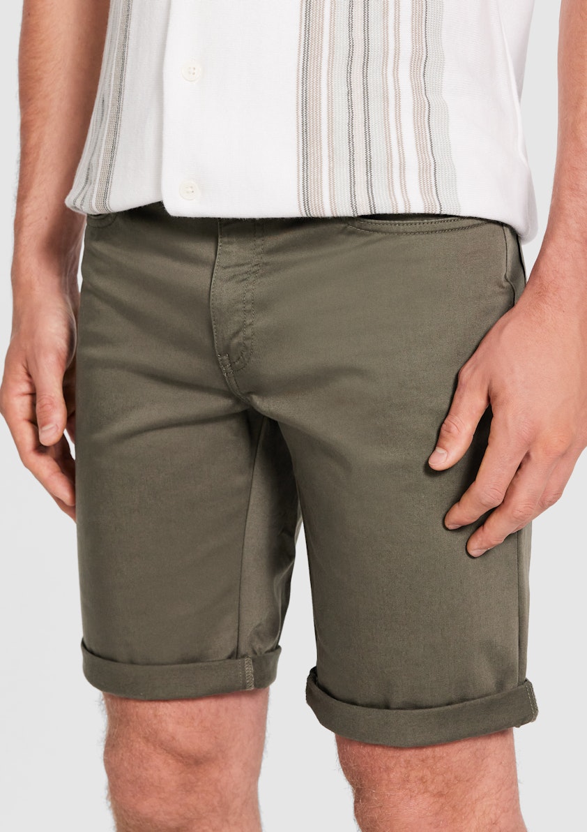 Khaki Benji Regular Stretch 5 Pocket Short