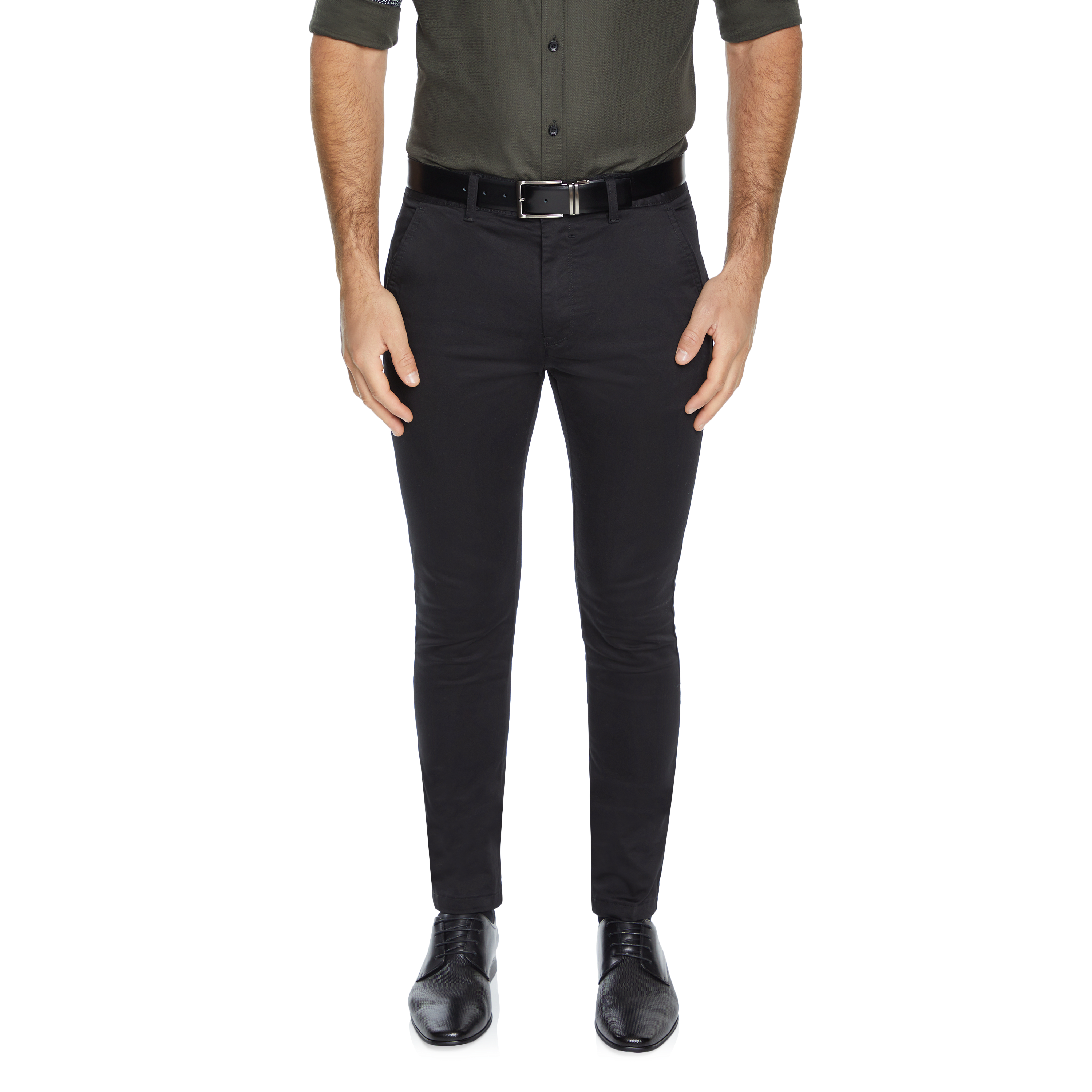 black stretch slacks