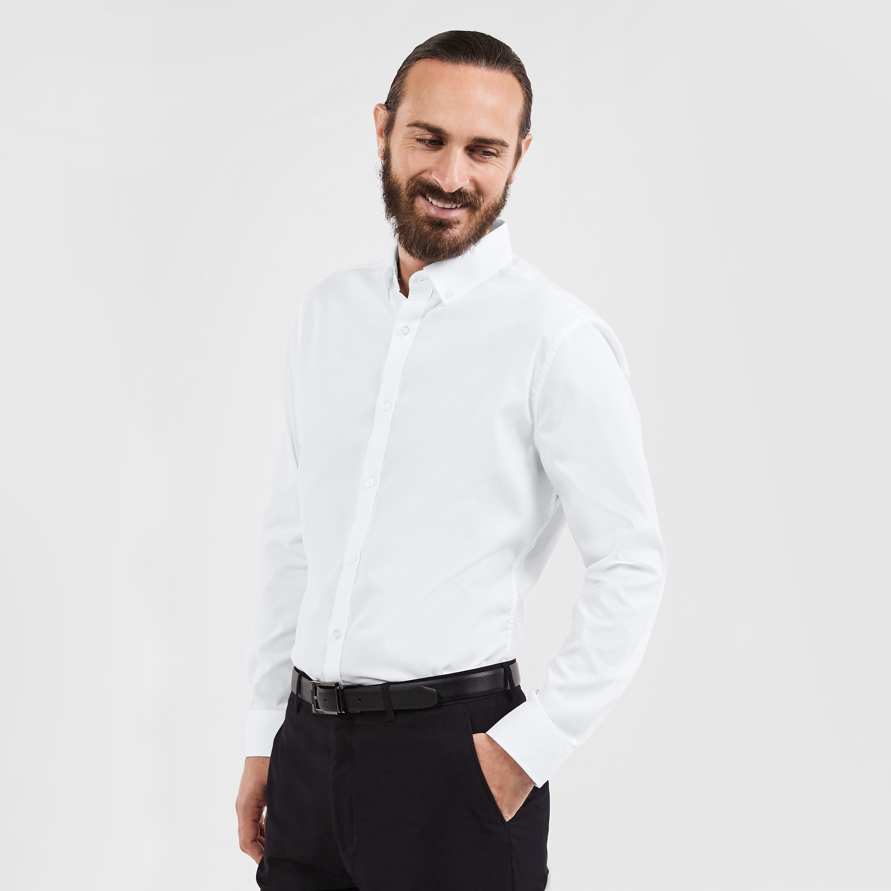 White Bermuda Slim Easy Iron Shirt 