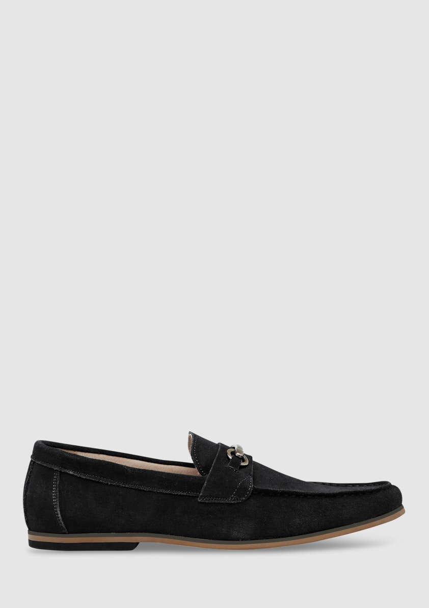 Black Suede Loafer Men's Shoe Tarocash NZ