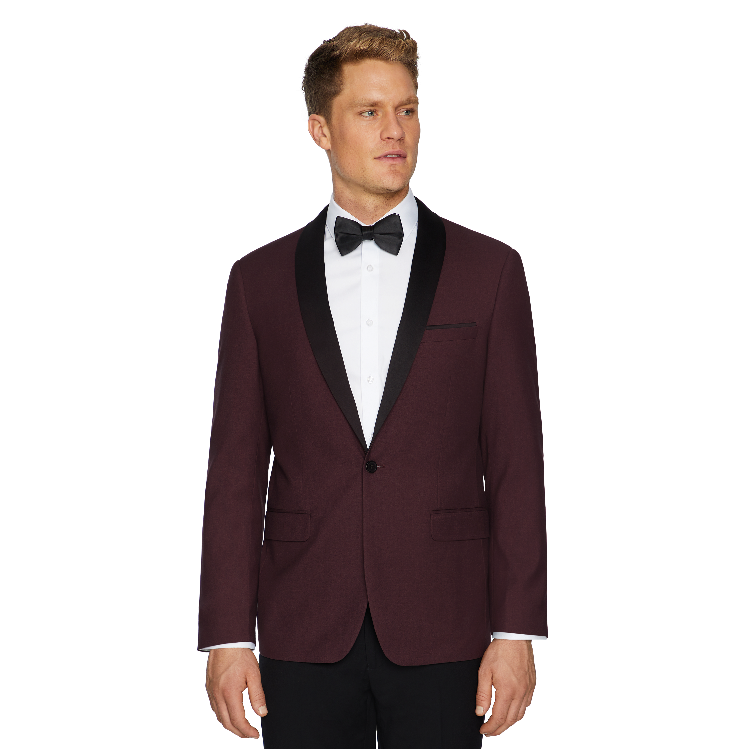 burgundy tuxedo coat