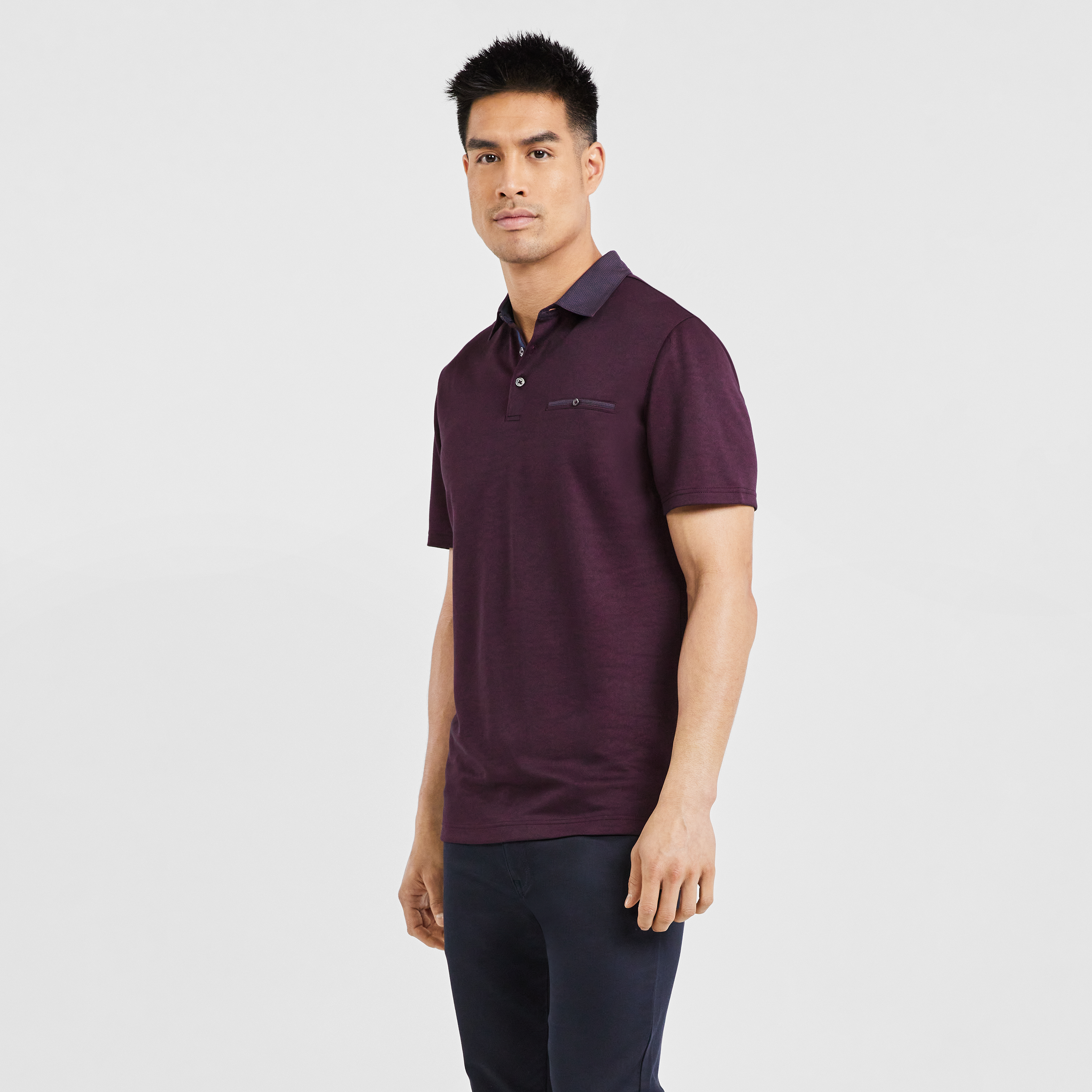 Burgundy Capri Luxe Touch Modal Polo 