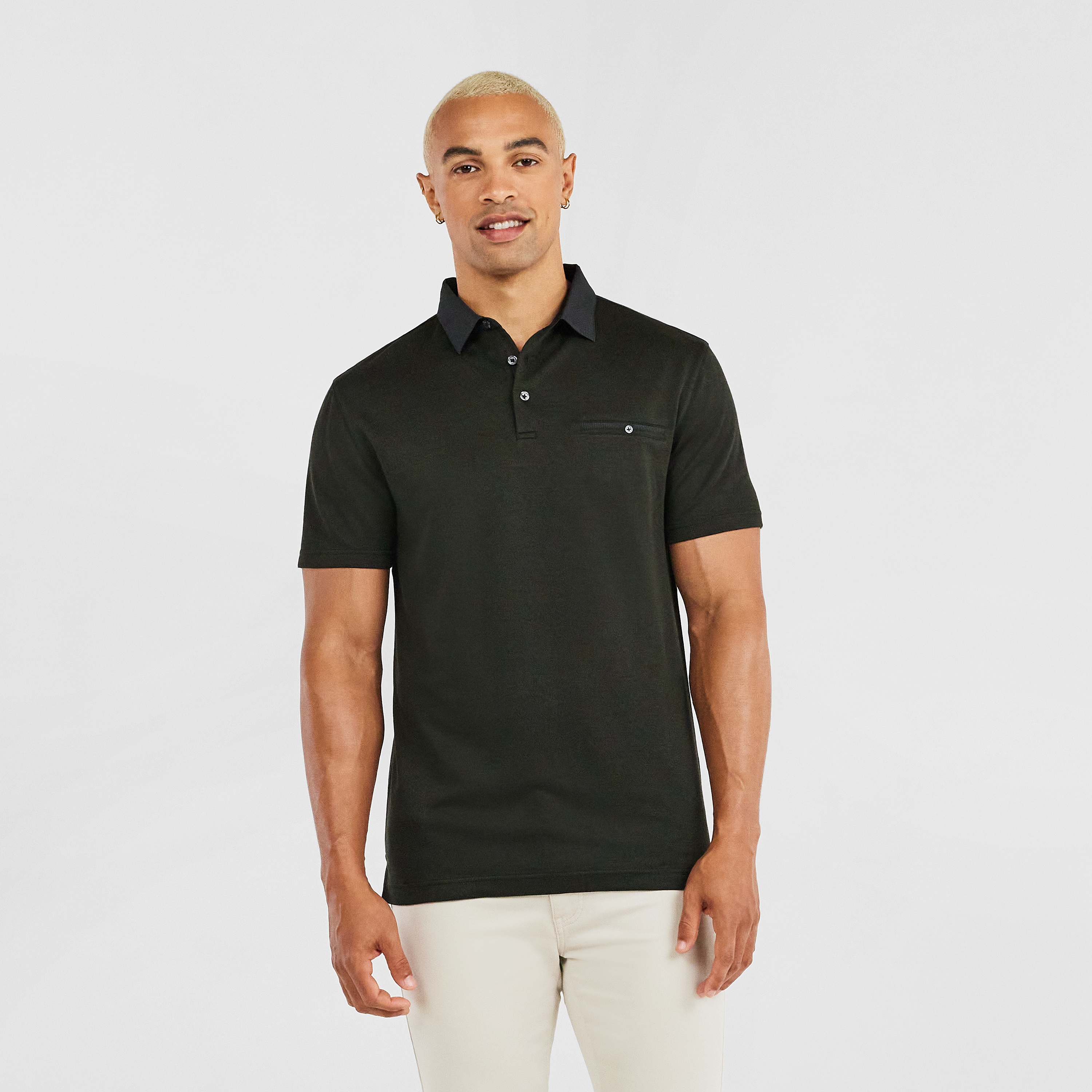 polo black collar shirt