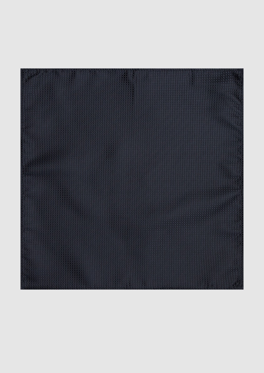 Black Textured Plain Pocket Square