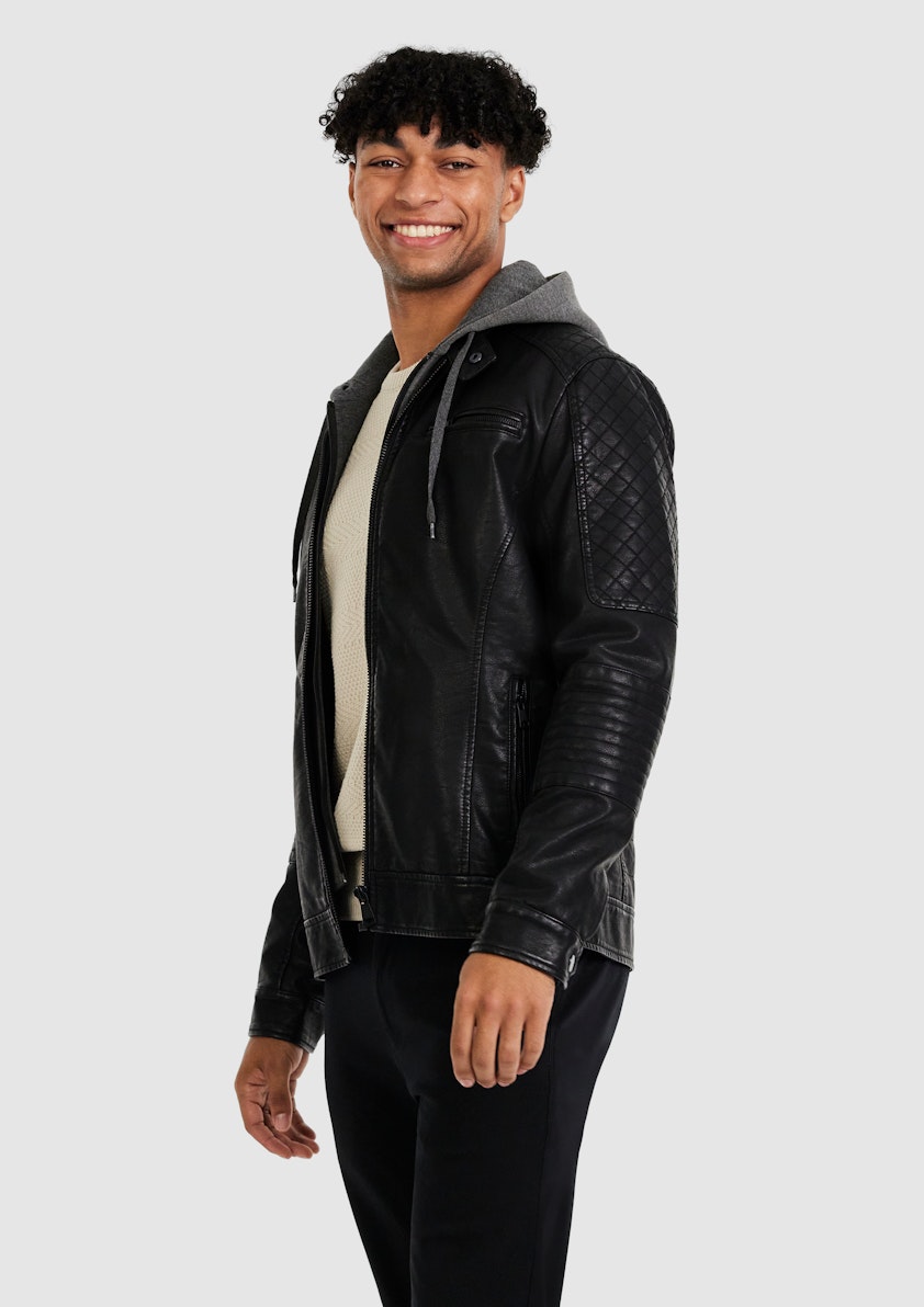 Black Quinn Hooded Biker