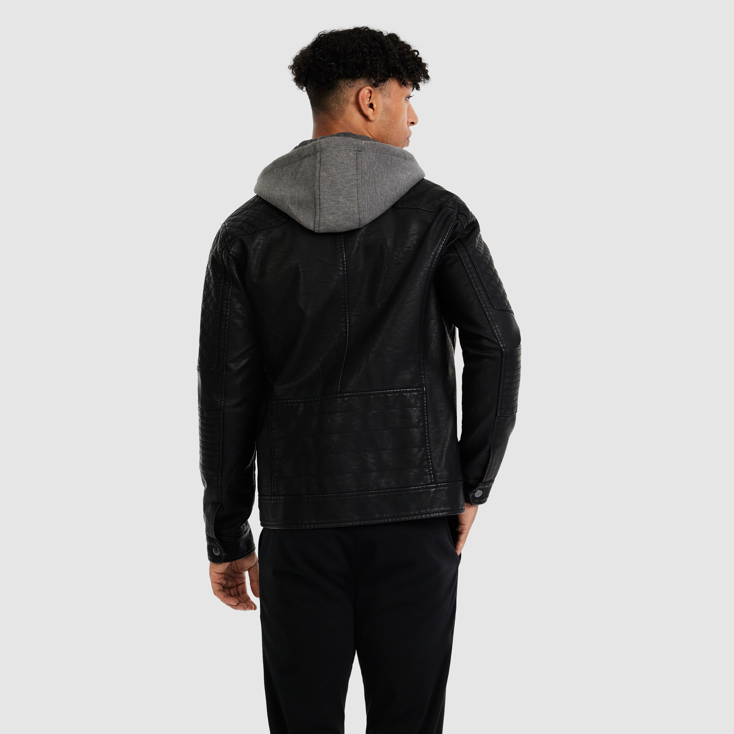 Black Quinn Hooded Biker