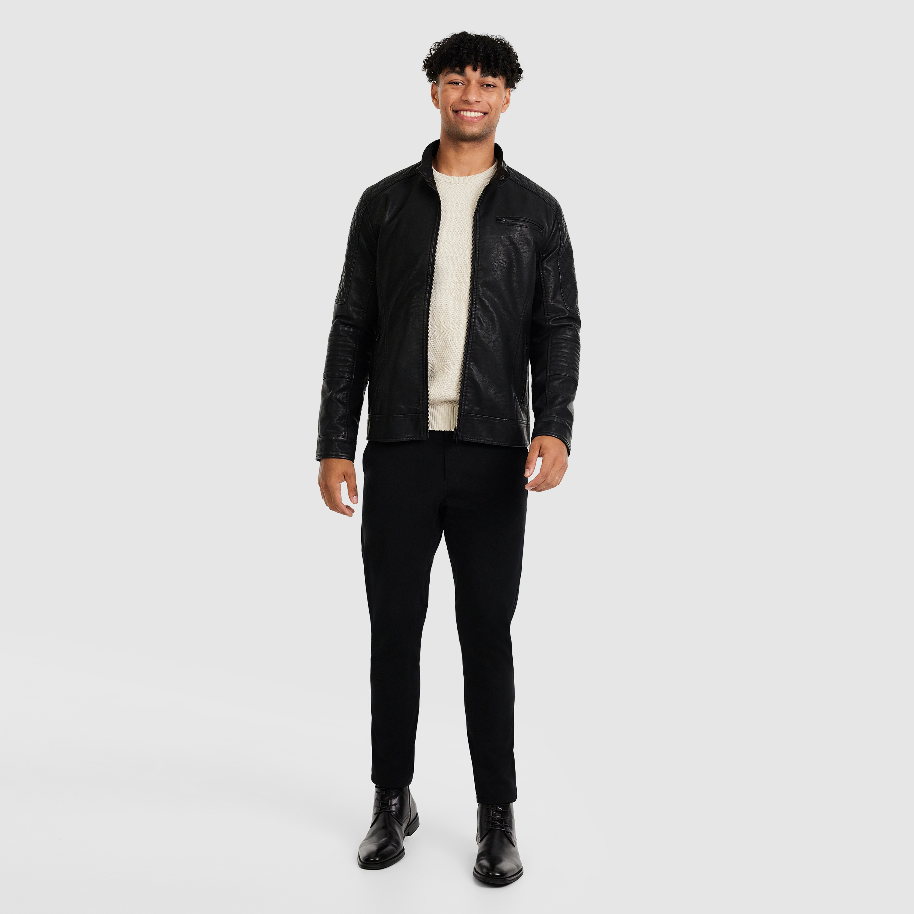 Black Quinn Hooded Biker