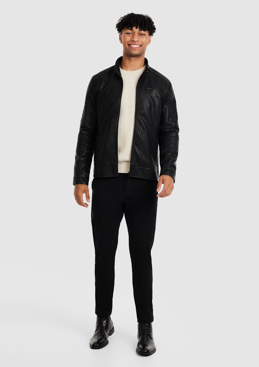 Black Quinn Hooded Biker