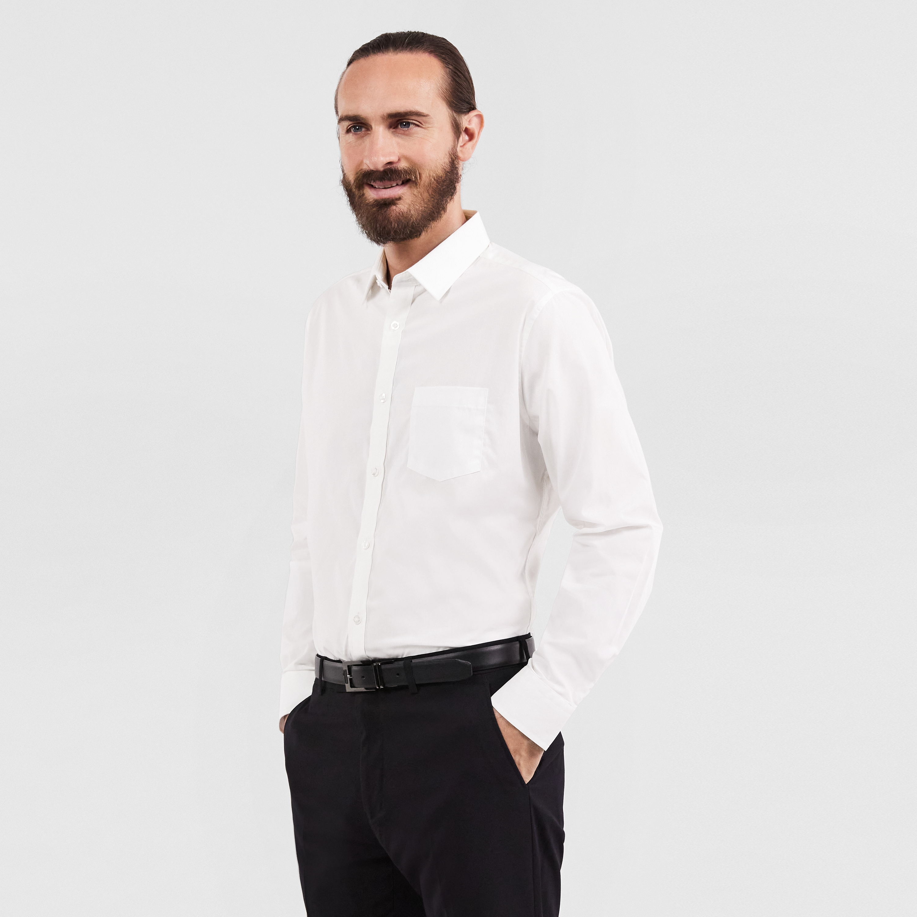 White Arthur Easy Iron Dress Shirt 