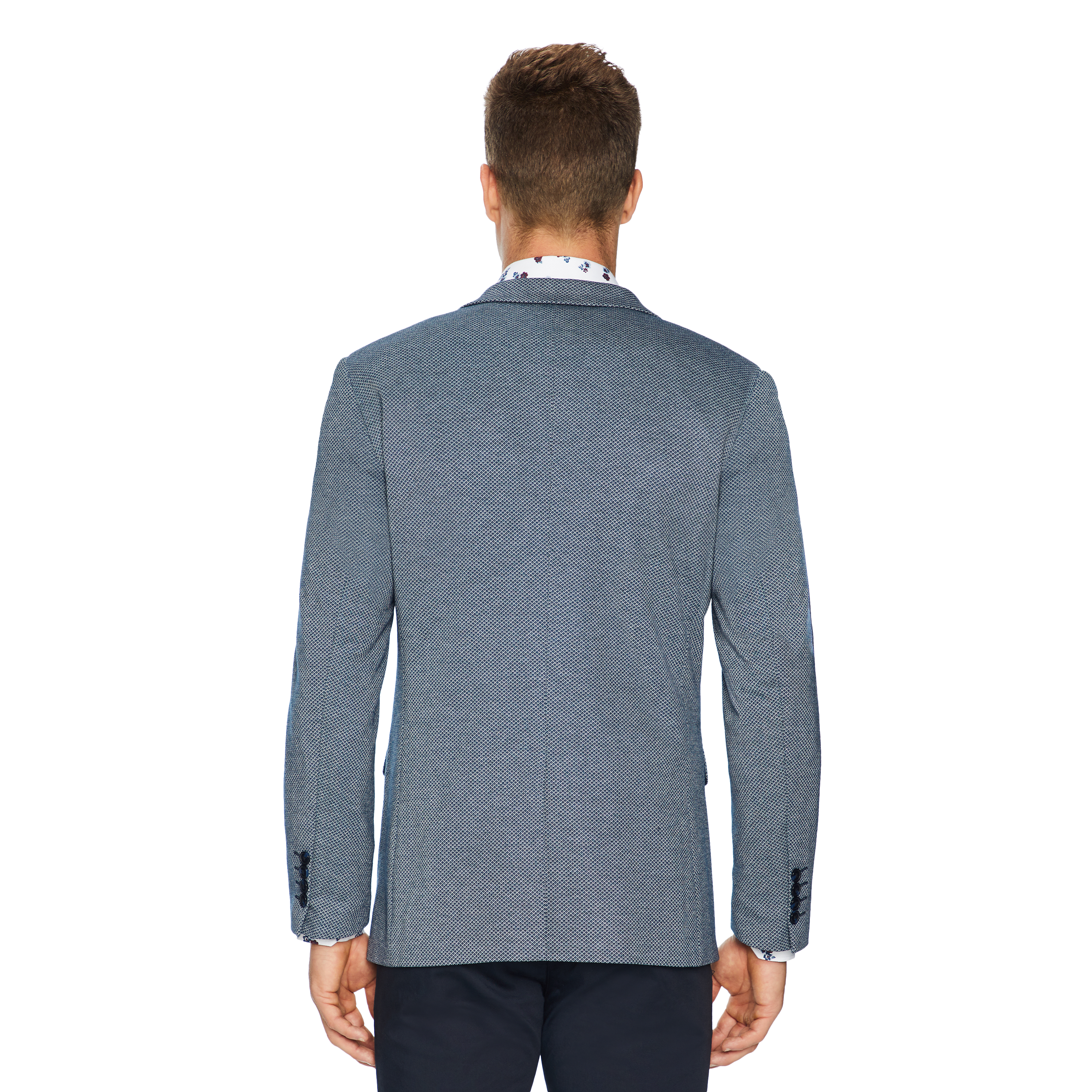 navy textured blazer