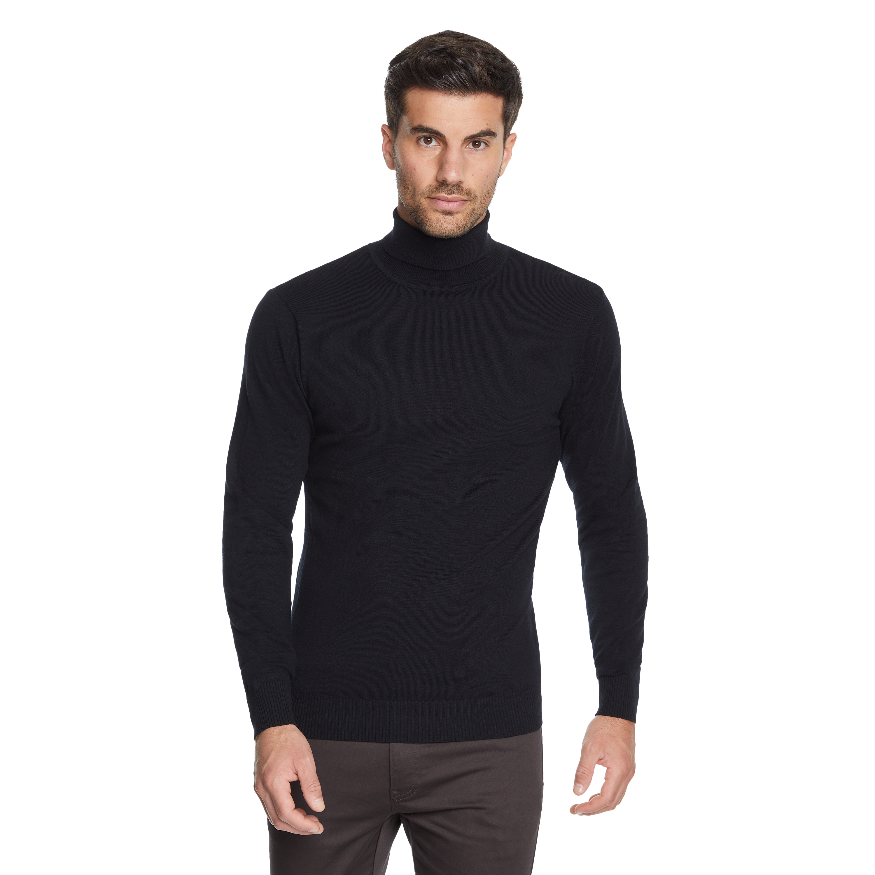 black long sleeve roll neck top