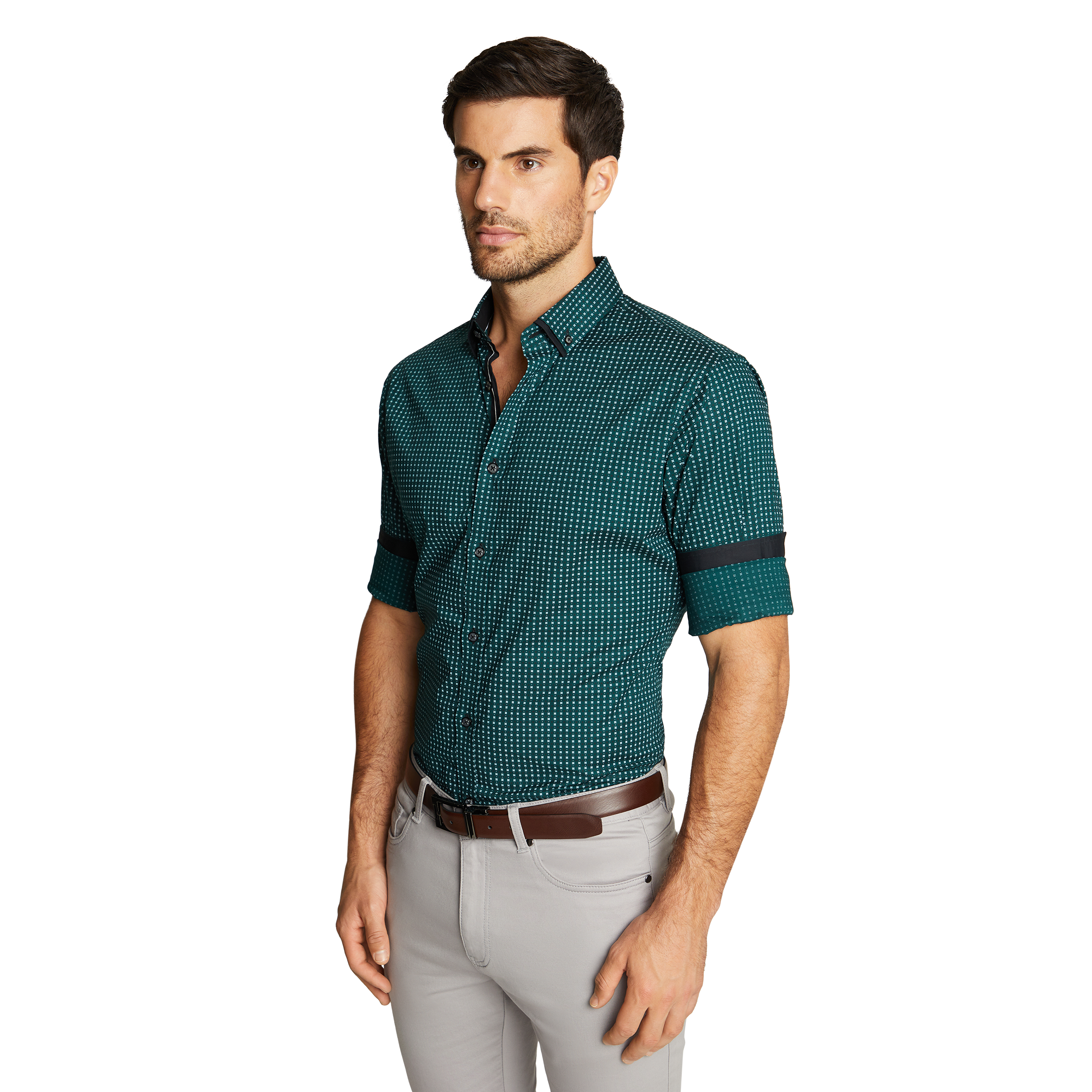 Emerald Jones Slim Stretch Print Shirt 