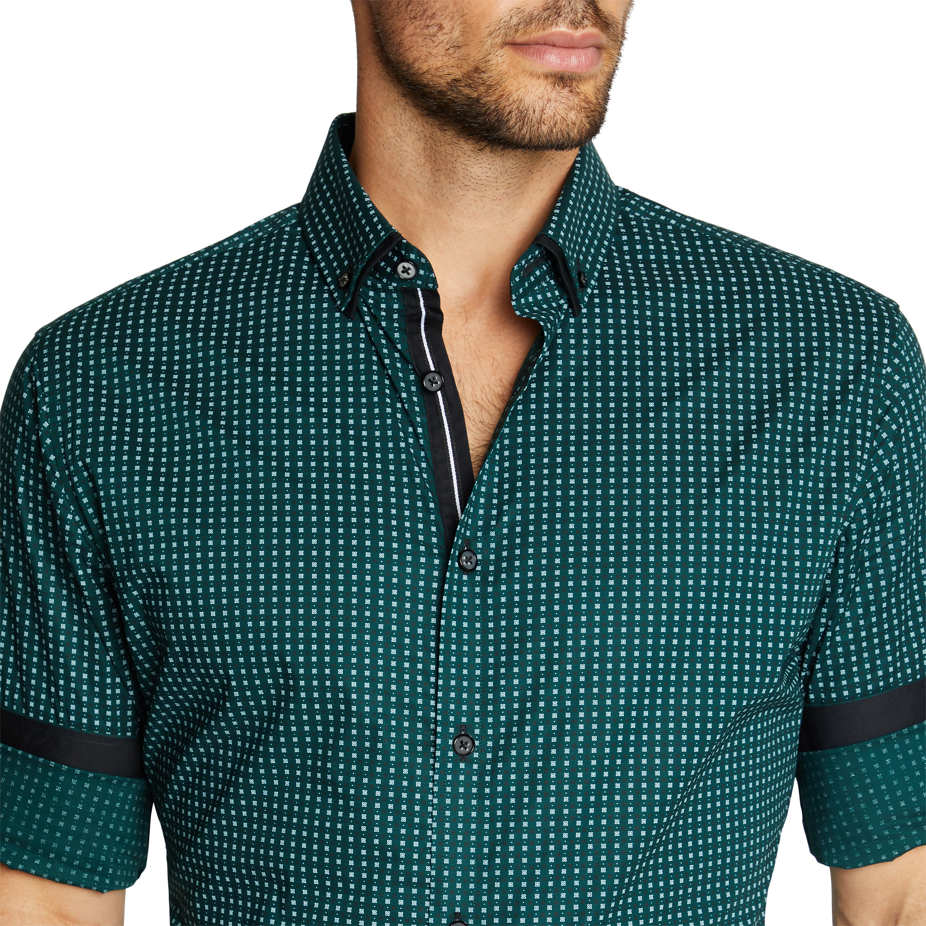 Emerald Jones Slim Stretch Print Shirt 