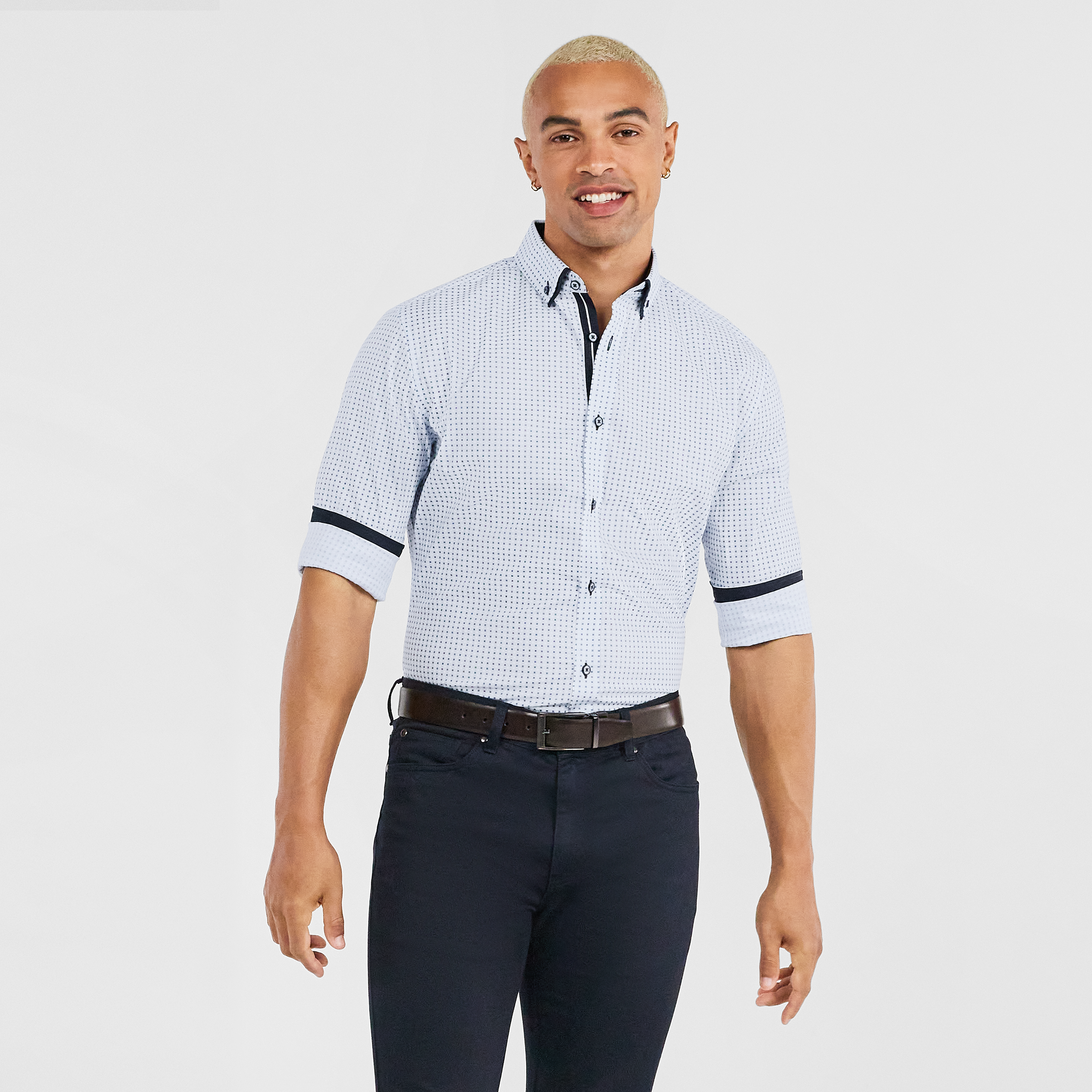 Sky Jones Slim Stretch Print Shirt 
