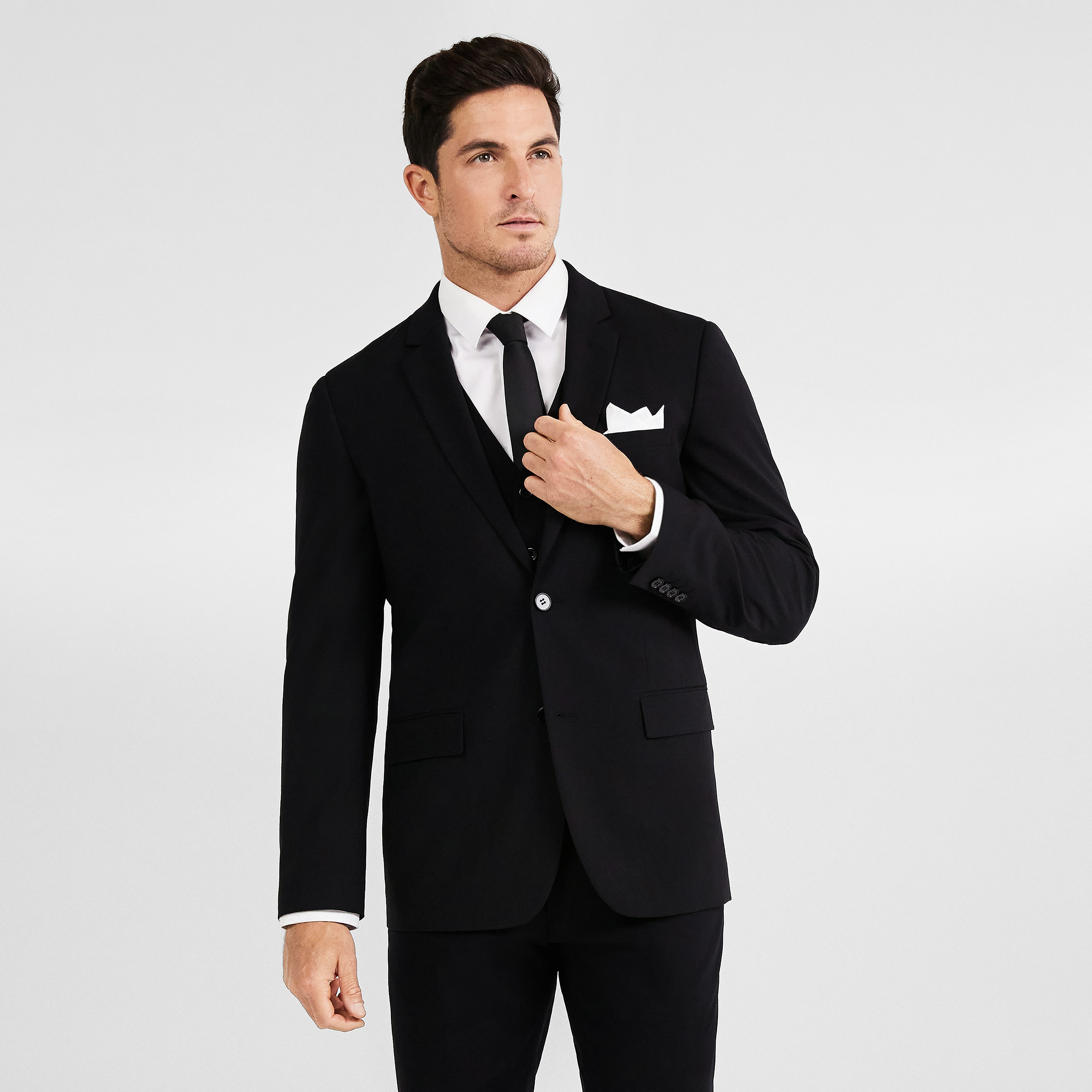 Black Supreme Stretch Suit Jacket | Men's Tops | Tarocash AU