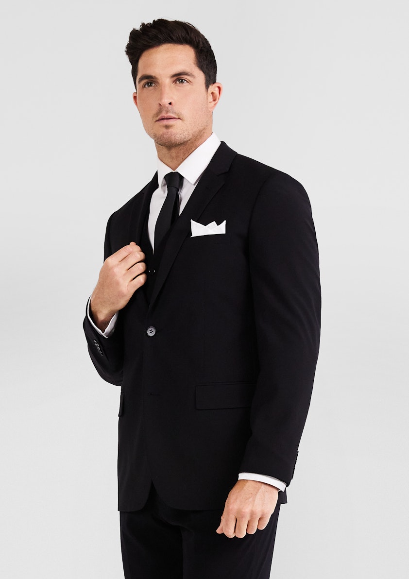 Black Supreme Regular Fit Three Piece Suit