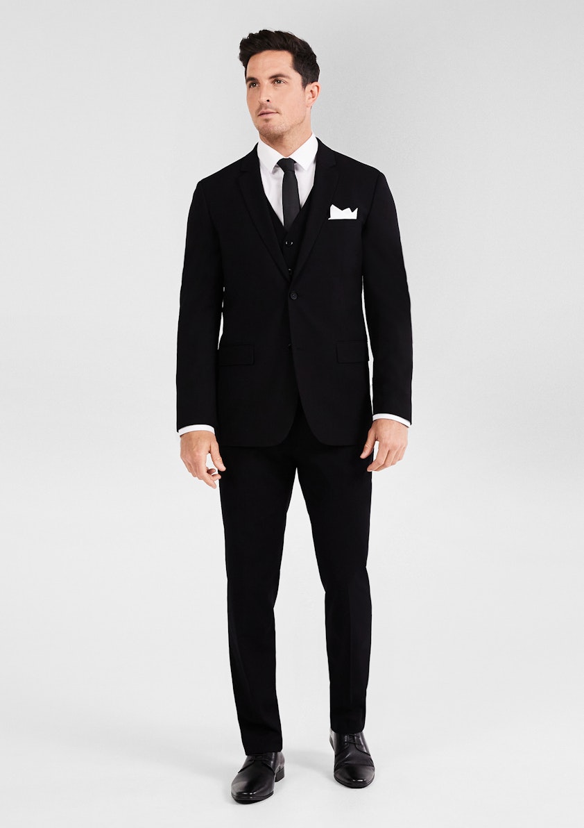 Black Supreme Regular Fit Stretch Suit