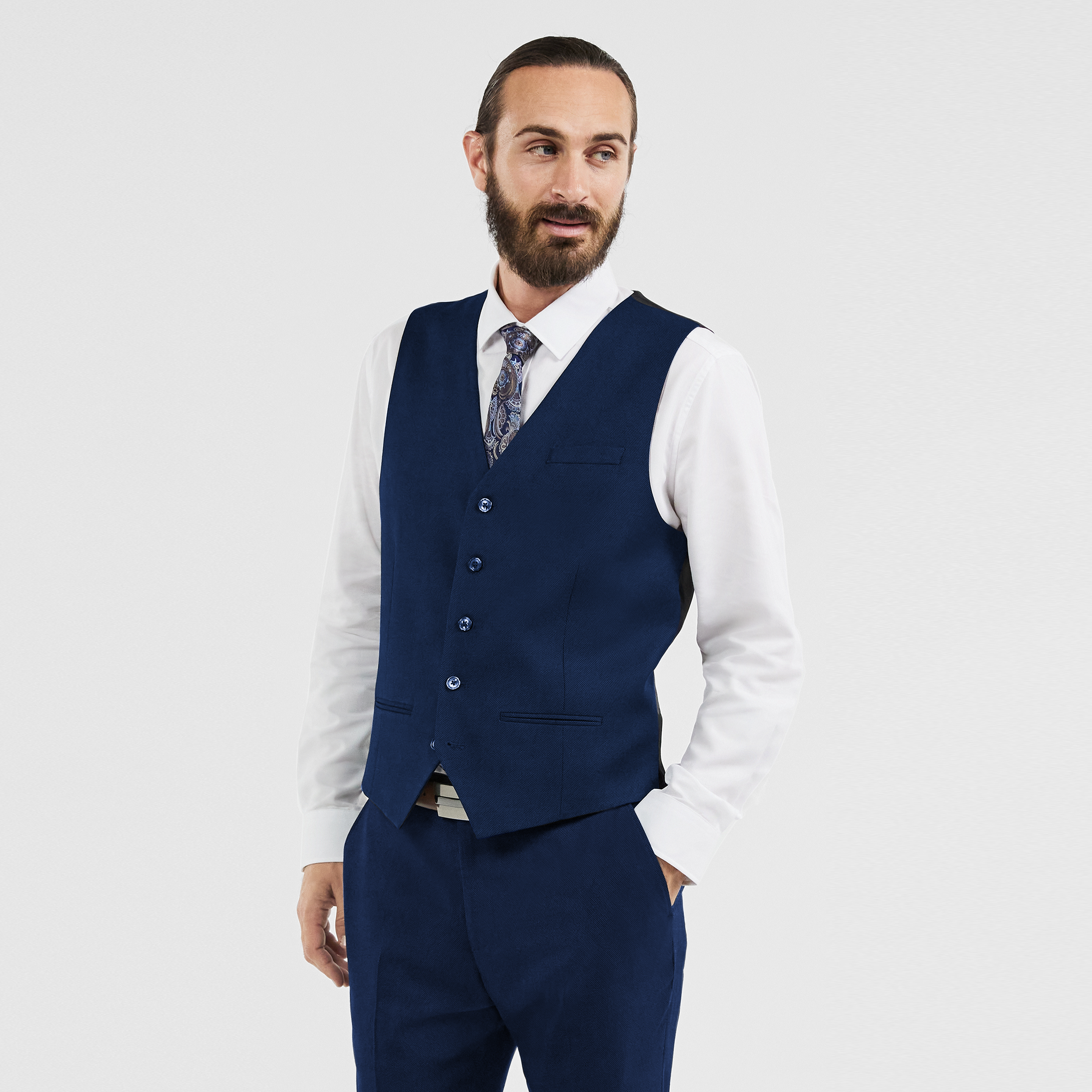 Navy Lachlan Stretch Waistcoat | Men's 