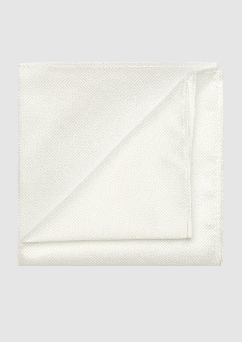White Textured Pocket Square