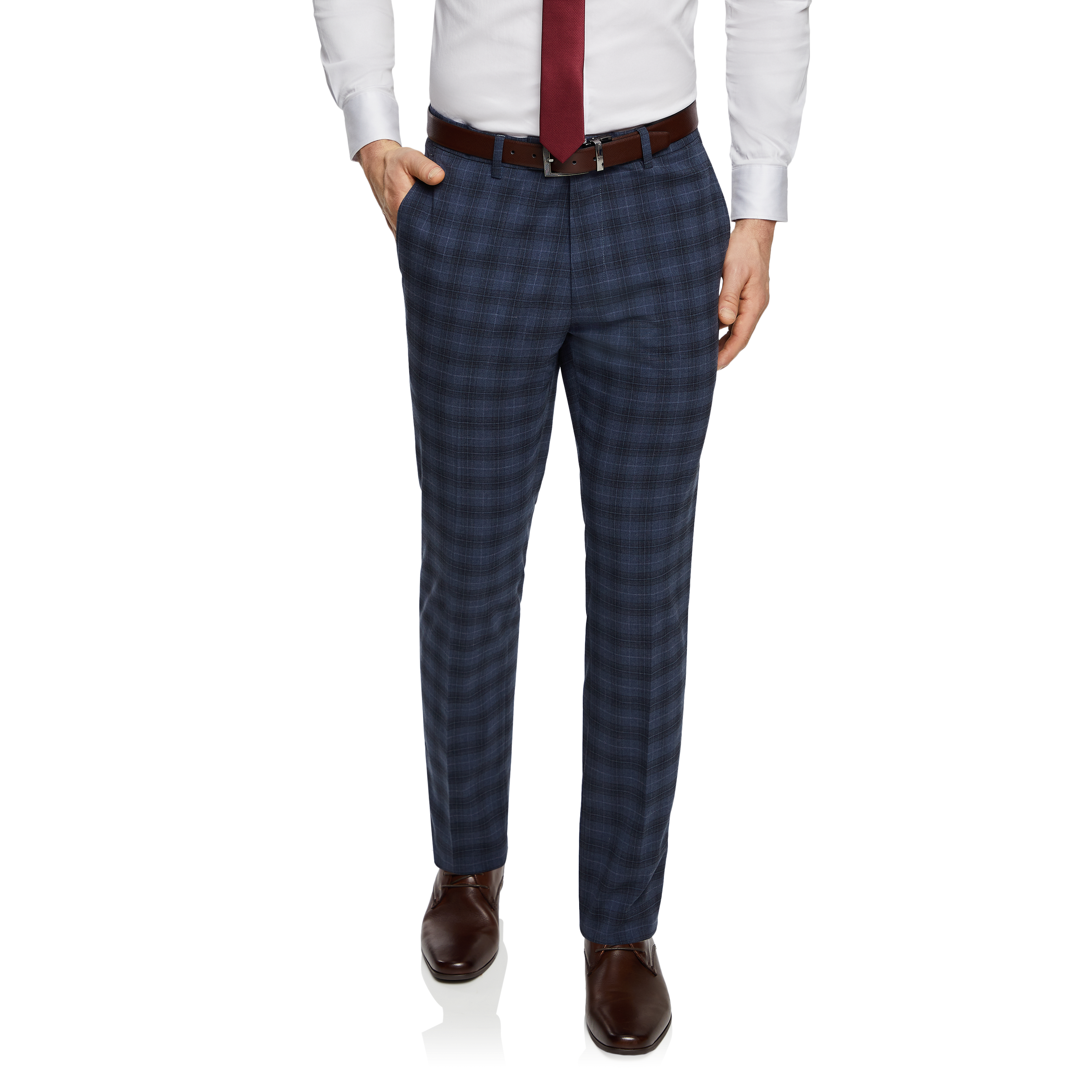 blue checked pants mens