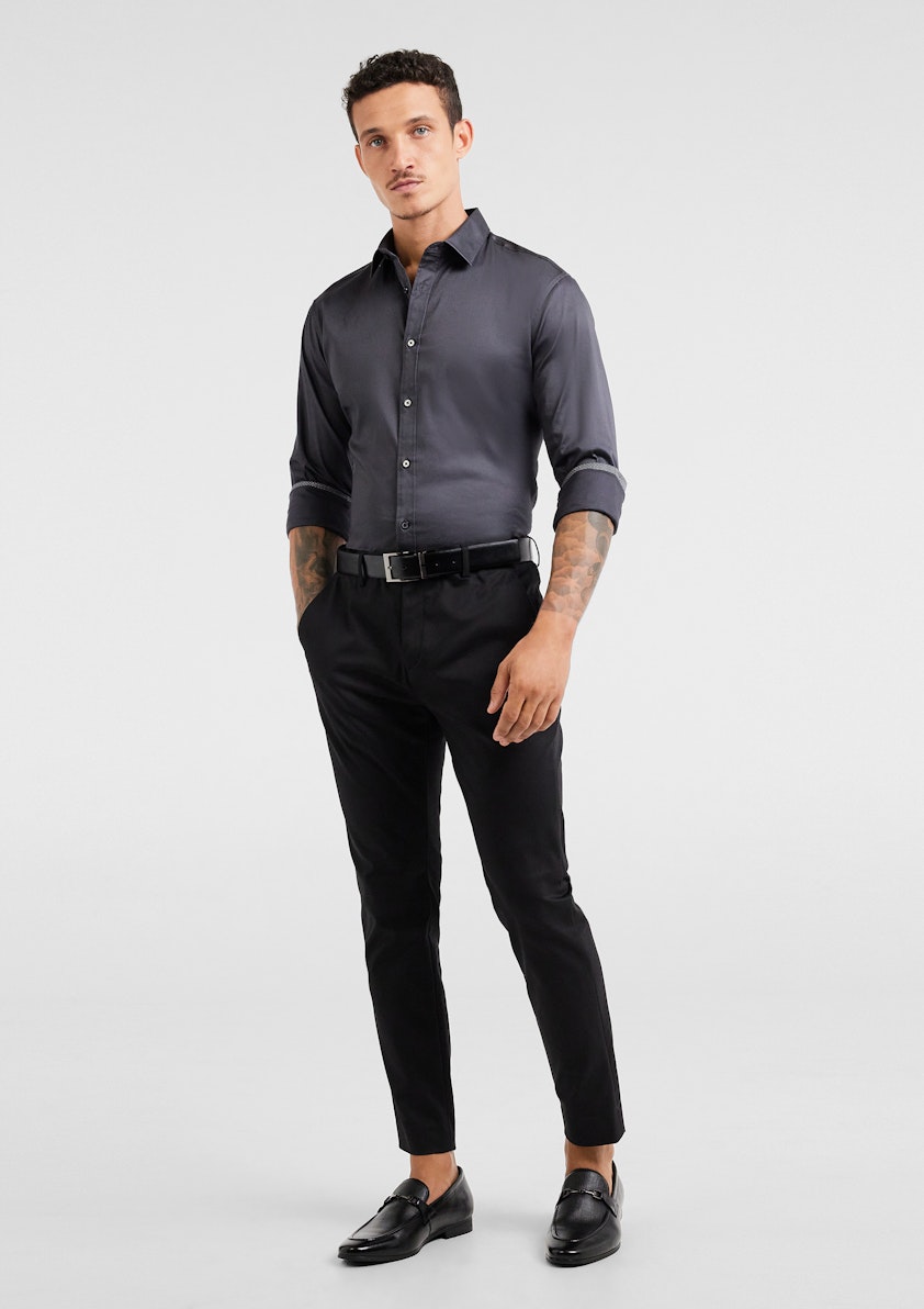 Dark Grey Gallagher Slim Stretch Shirt
