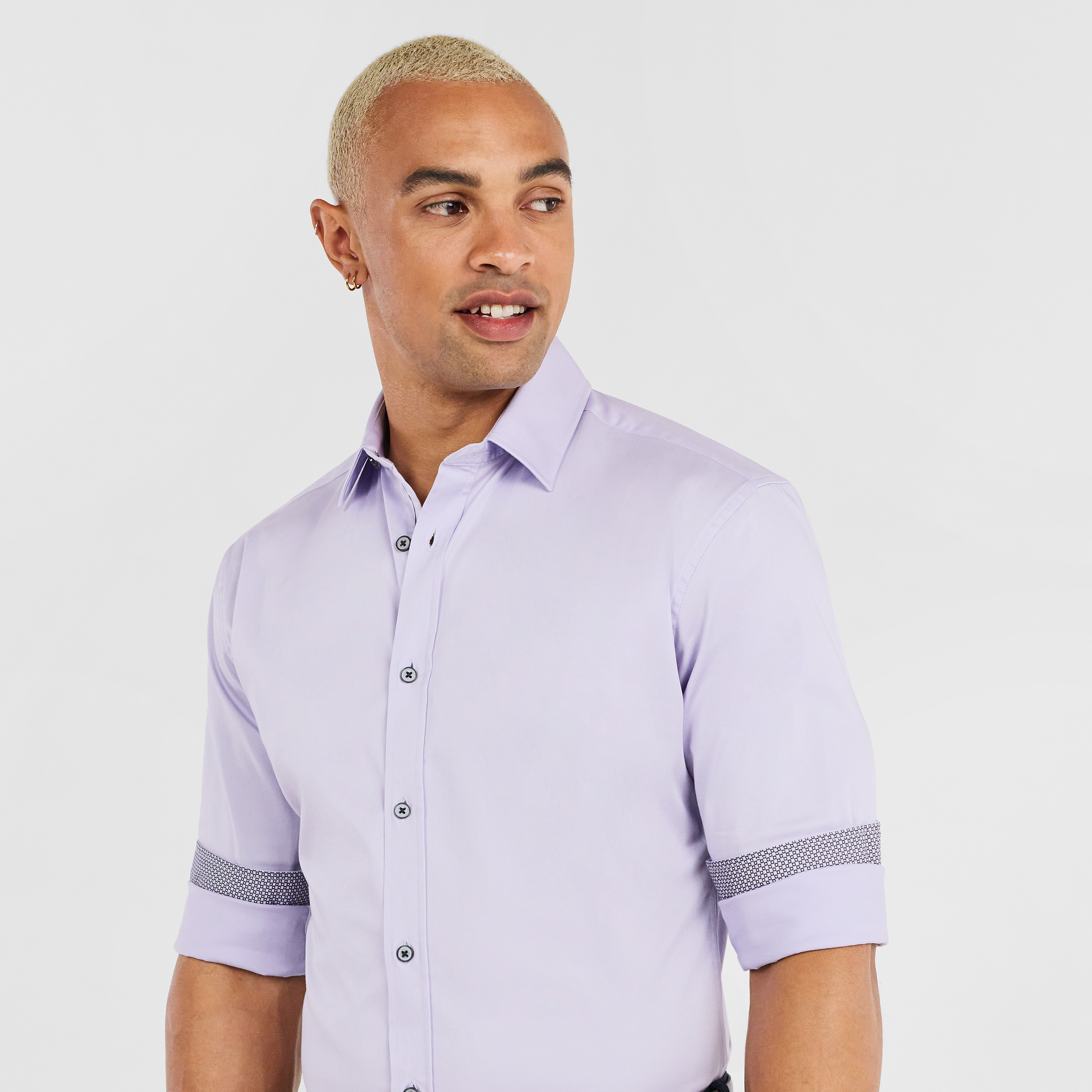 Lilac Gallagher Slim Stretch Shirt 