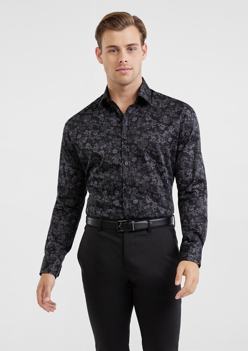 Ravin Trendy Full Buttoned Black Shirt For Men, Black, S: Buy