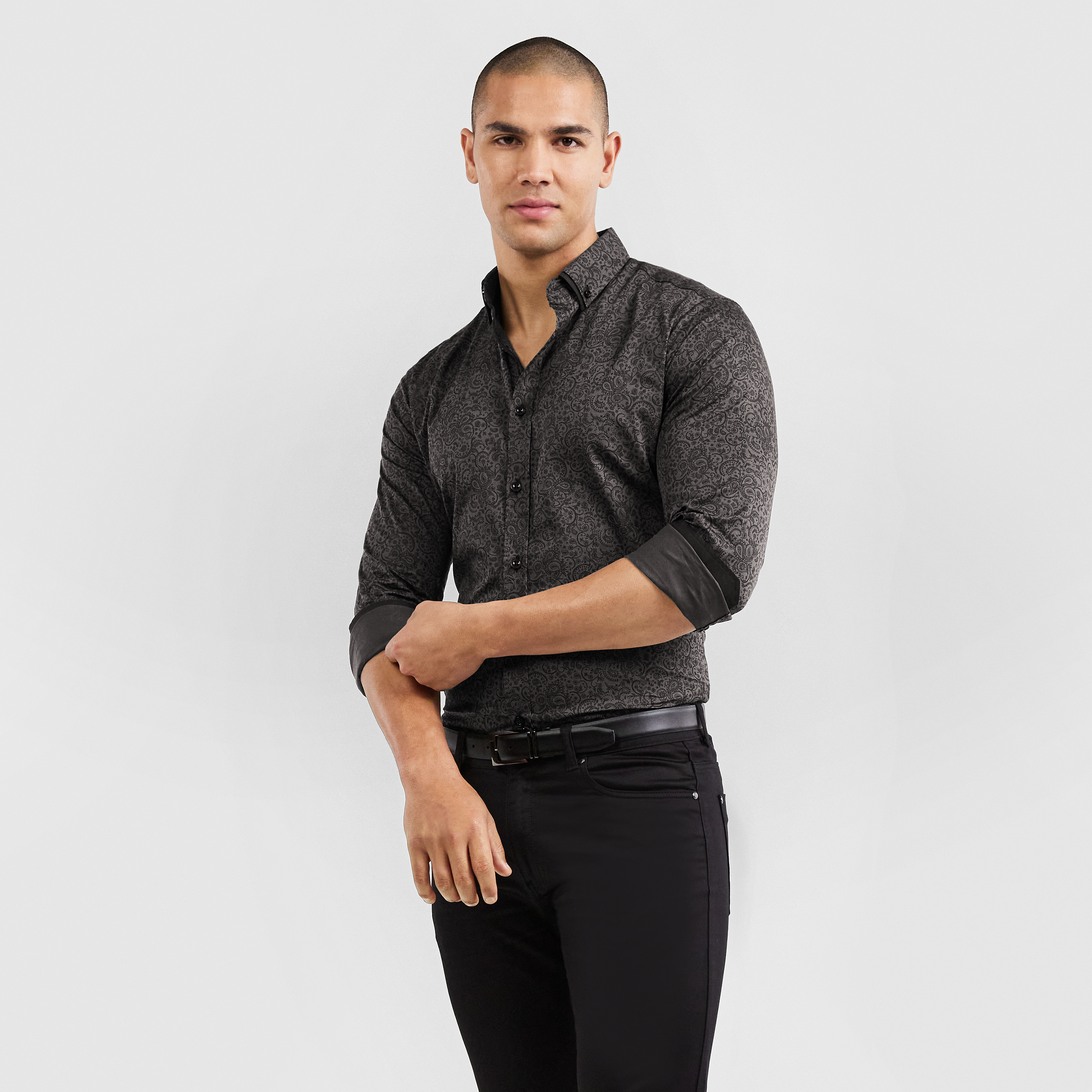 Midnight Bennett Paisley Print Shirt Men's Tops Tarocash AU