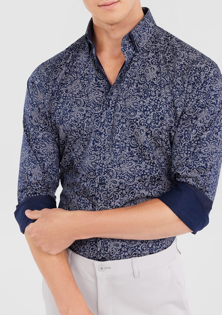 Midnight Bennett Paisley Print Shirt