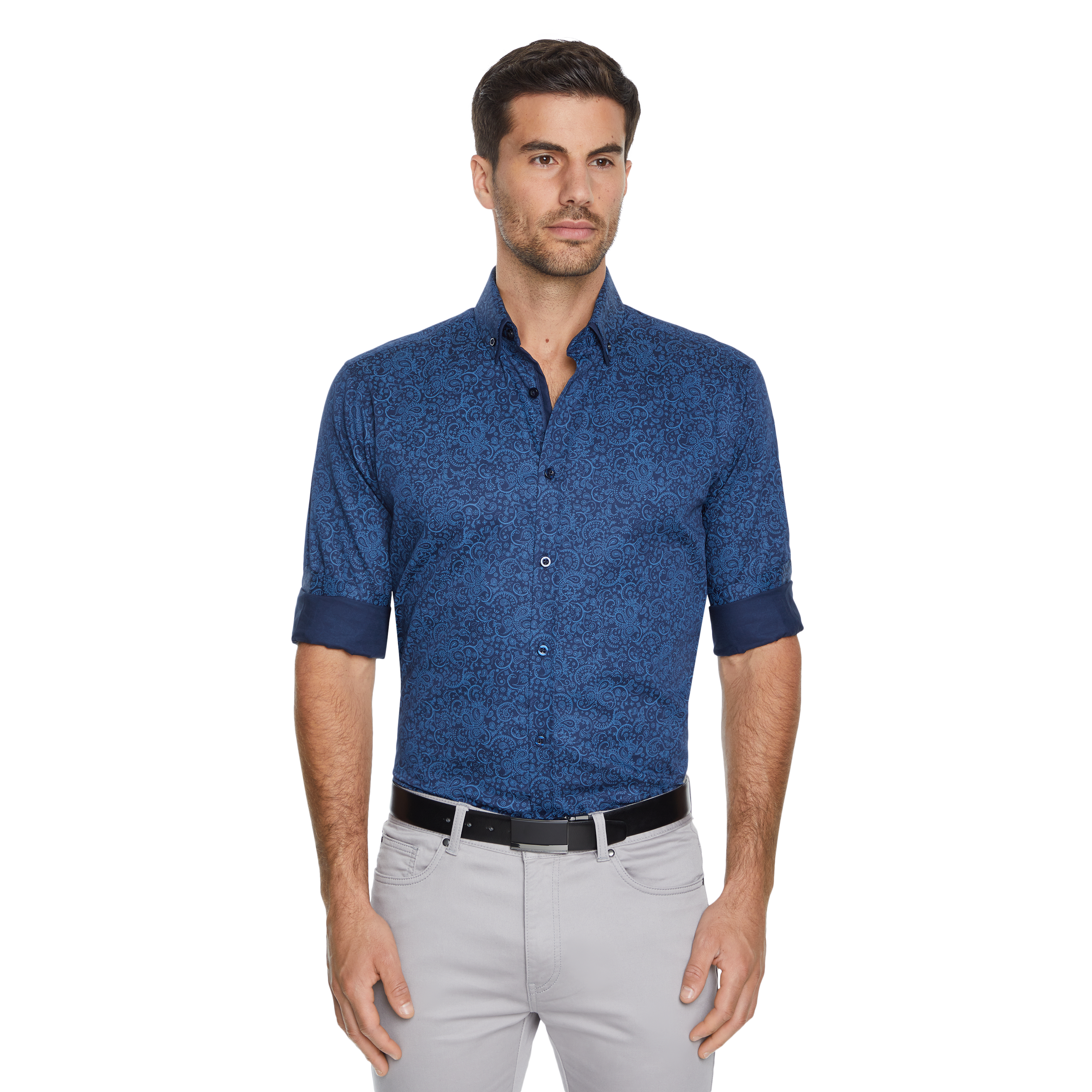 Petrol Bennett Paisley Print Shirt 