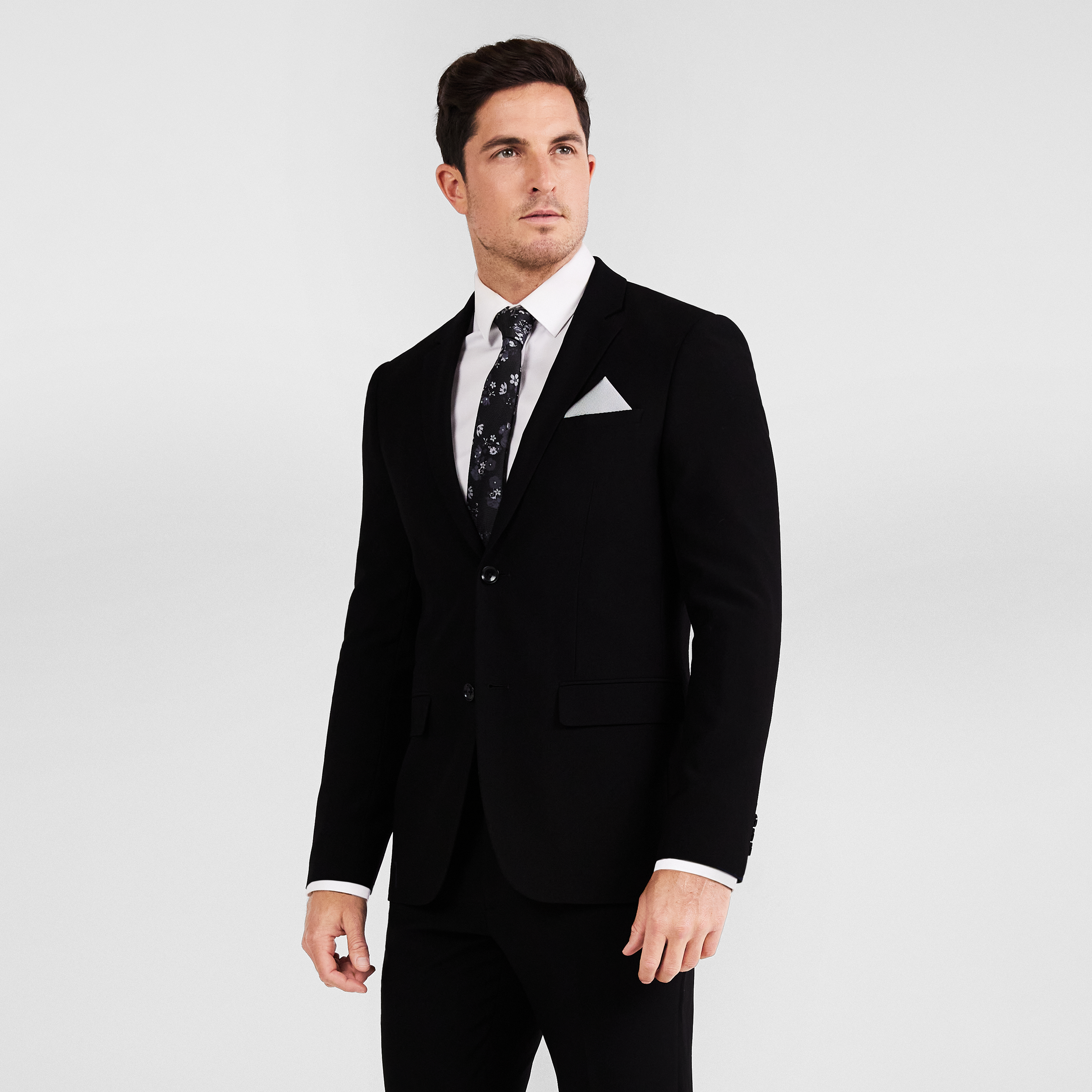 black skinny fit suit