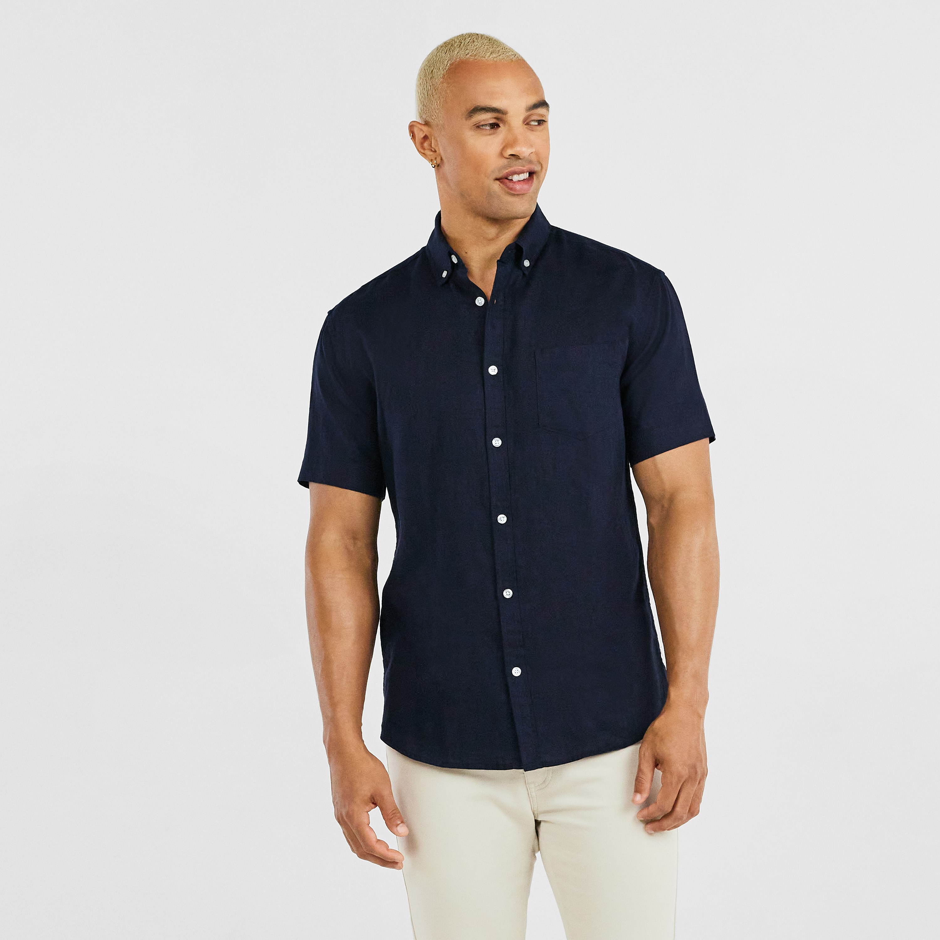 Midnight Robbie Pure Linen Shirt | Men's Tops | Tarocash AU