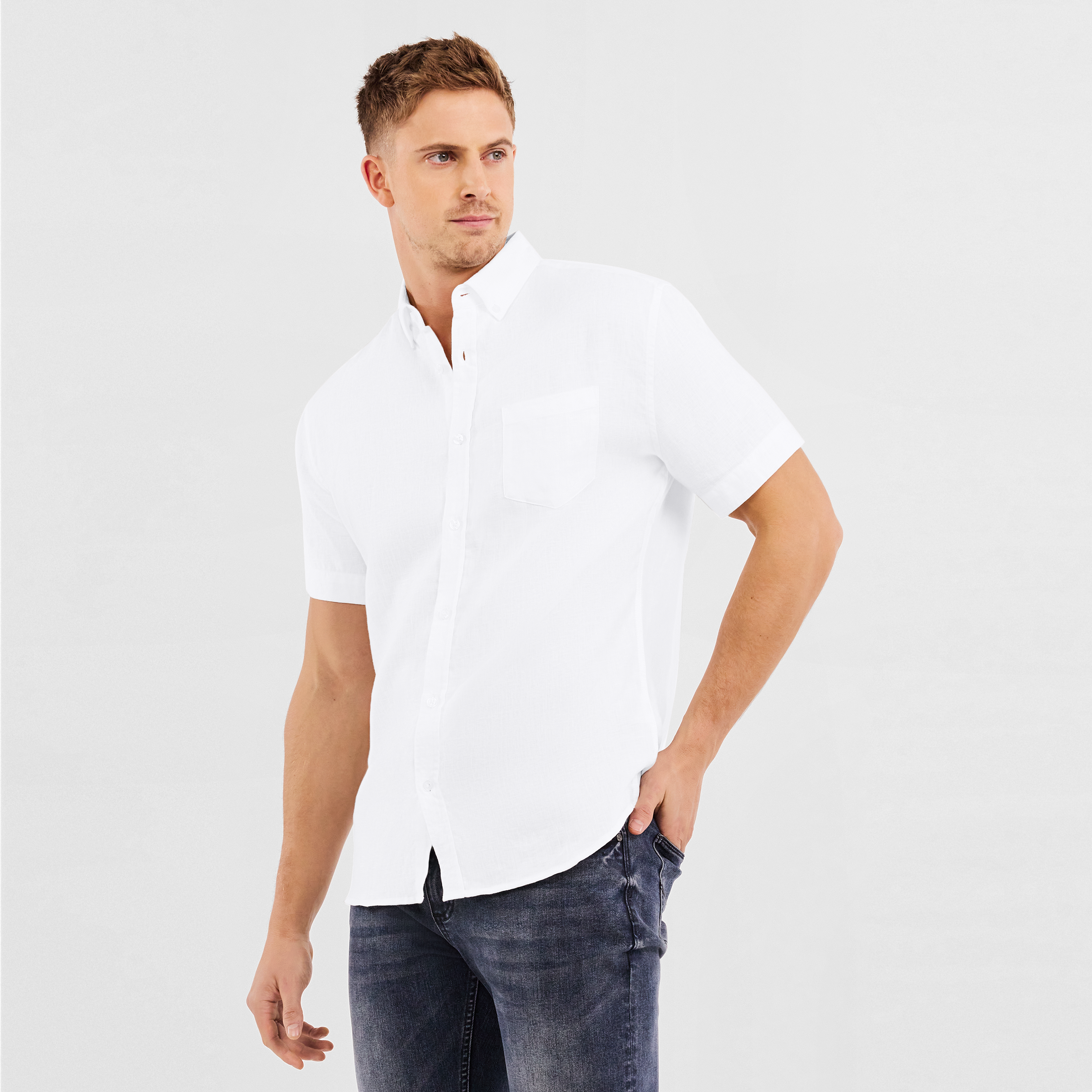 White Robbie Pure Linen Shirt