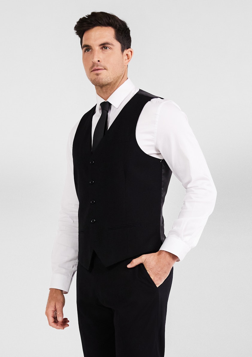 Black Supreme Regular Fit Three Piece Suit