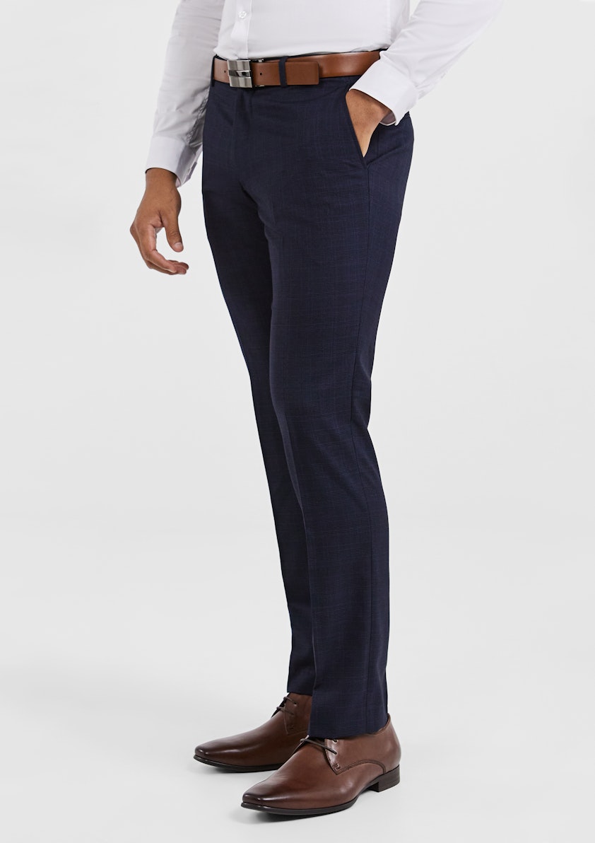 Navy Idaho Check Pant