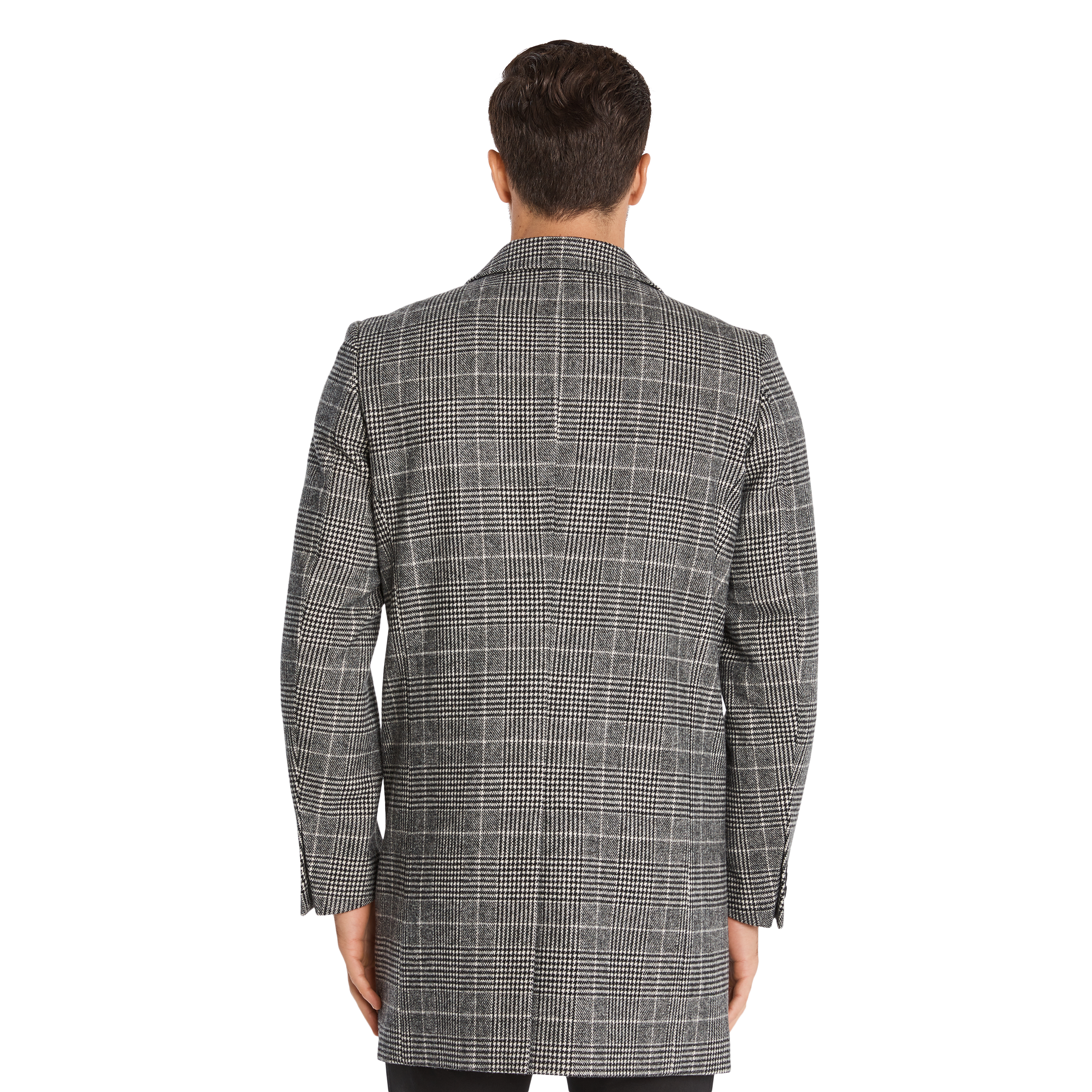 mens check wool overcoat