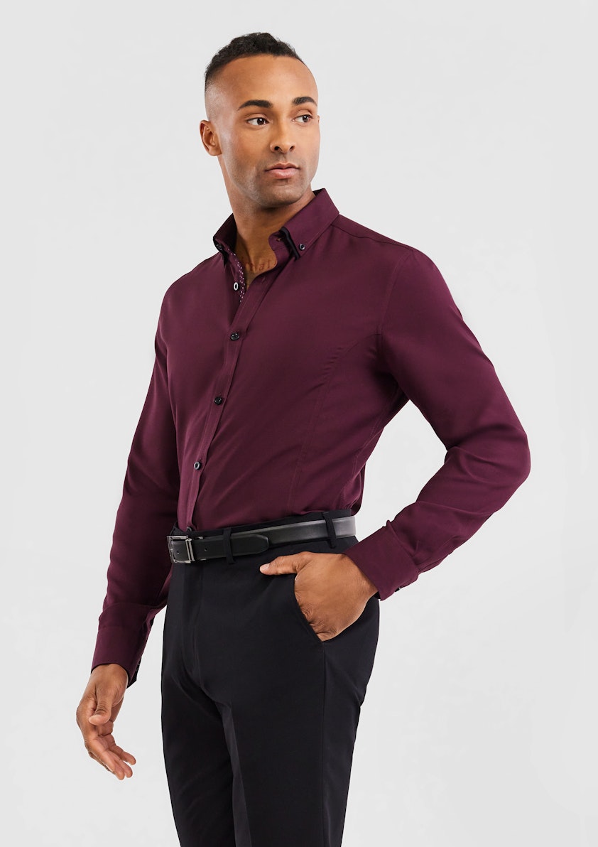 Burgundy Mercer Bamboo Shirt
