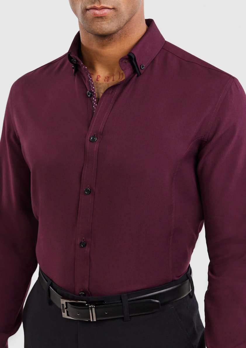 Burgundy Mercer Bamboo Shirt