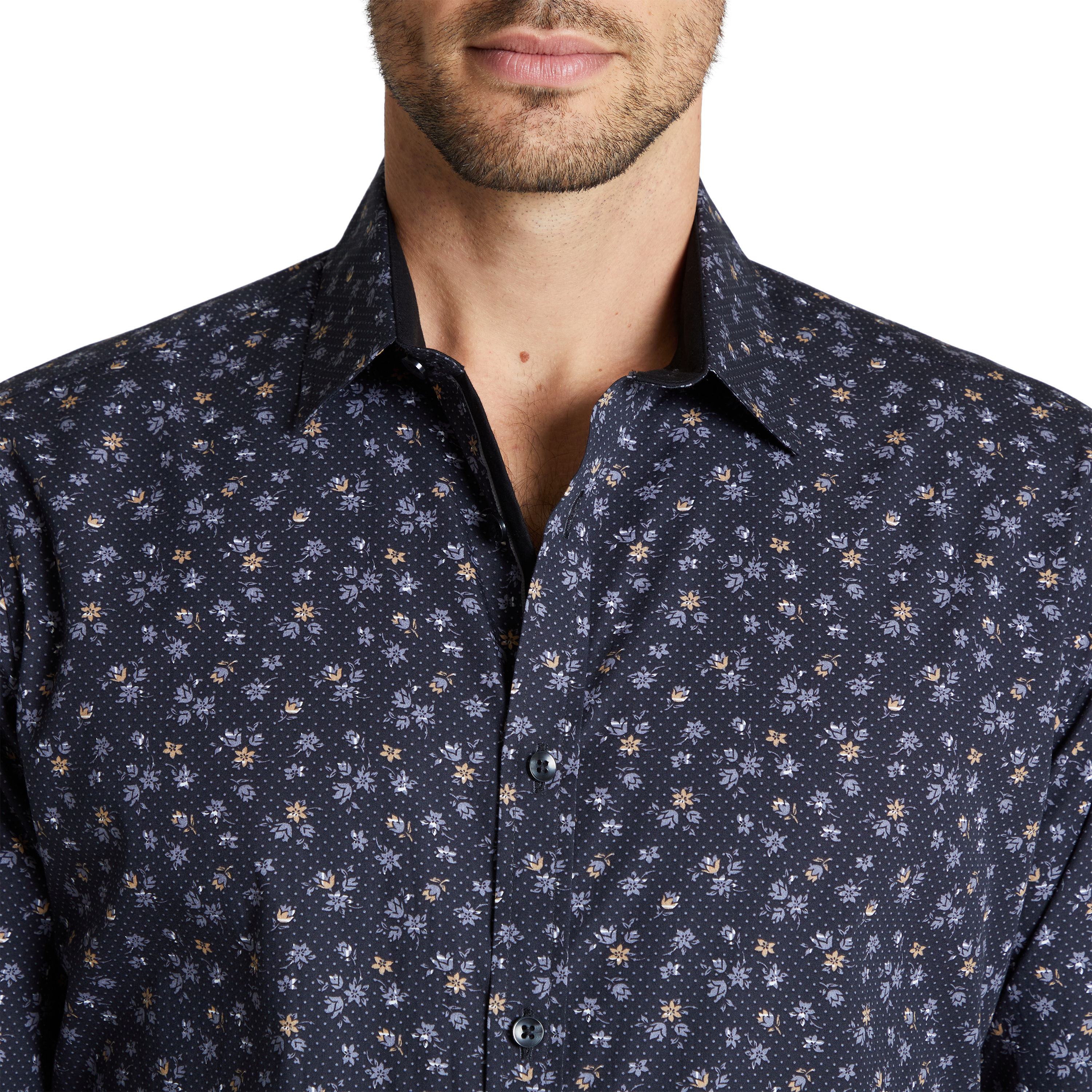 Charcoal Taj Floral Shirt | Men's Tops 