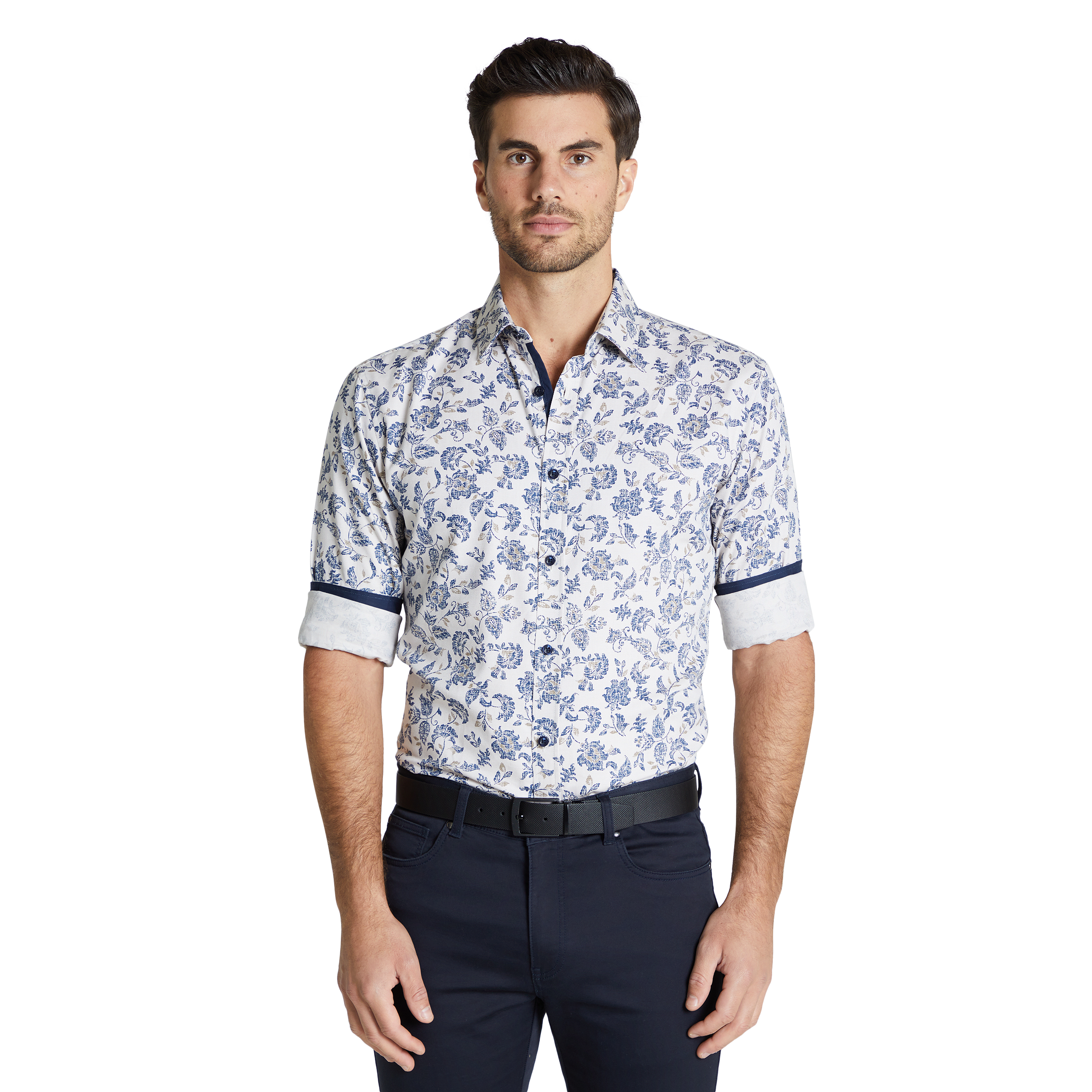 Natural Loxton Slim Floral Shirt | Men 