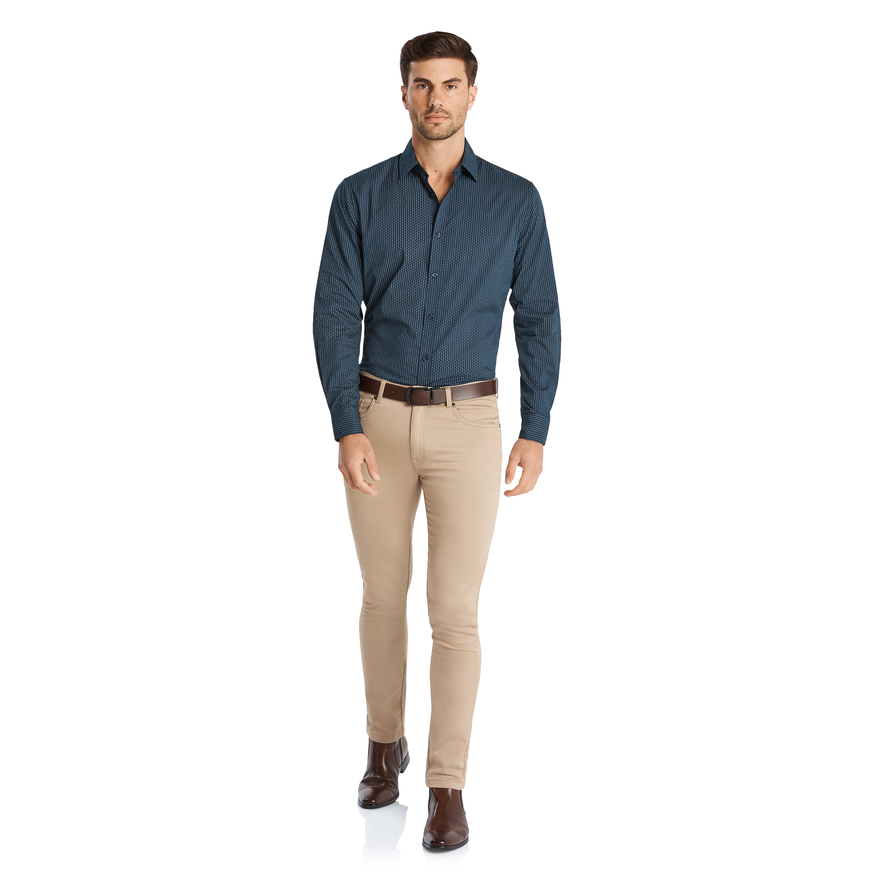 Navy Wellman Geo Print Shirt | Men's 