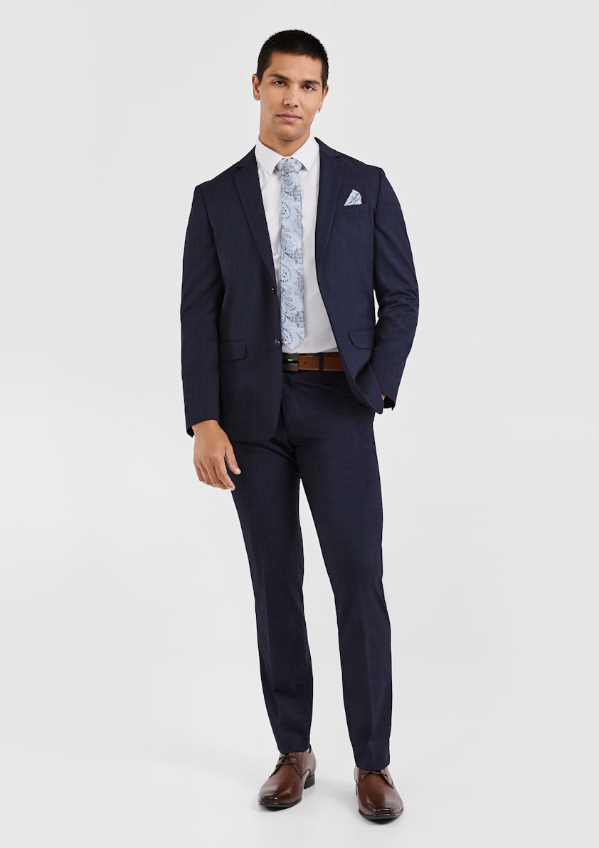 Navy Idaho Regular Fit Check Suit