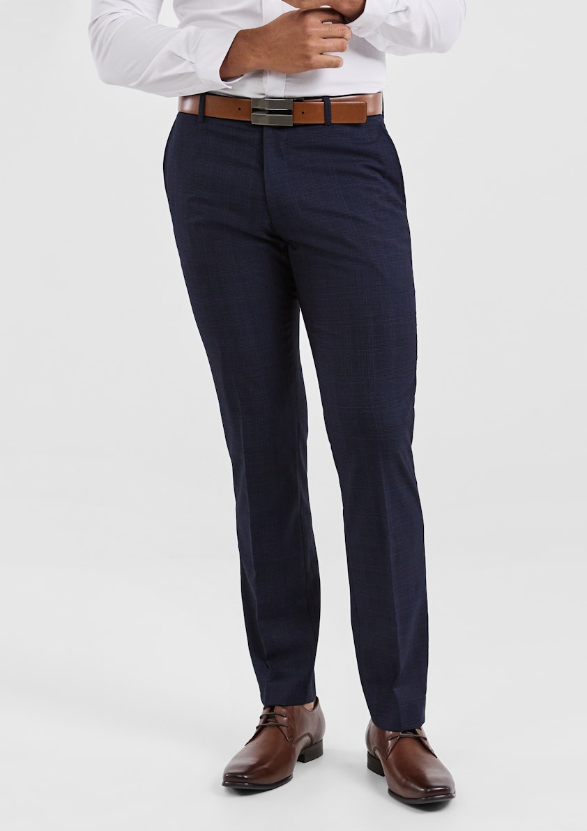Navy Idaho Regular Fit Check Suit