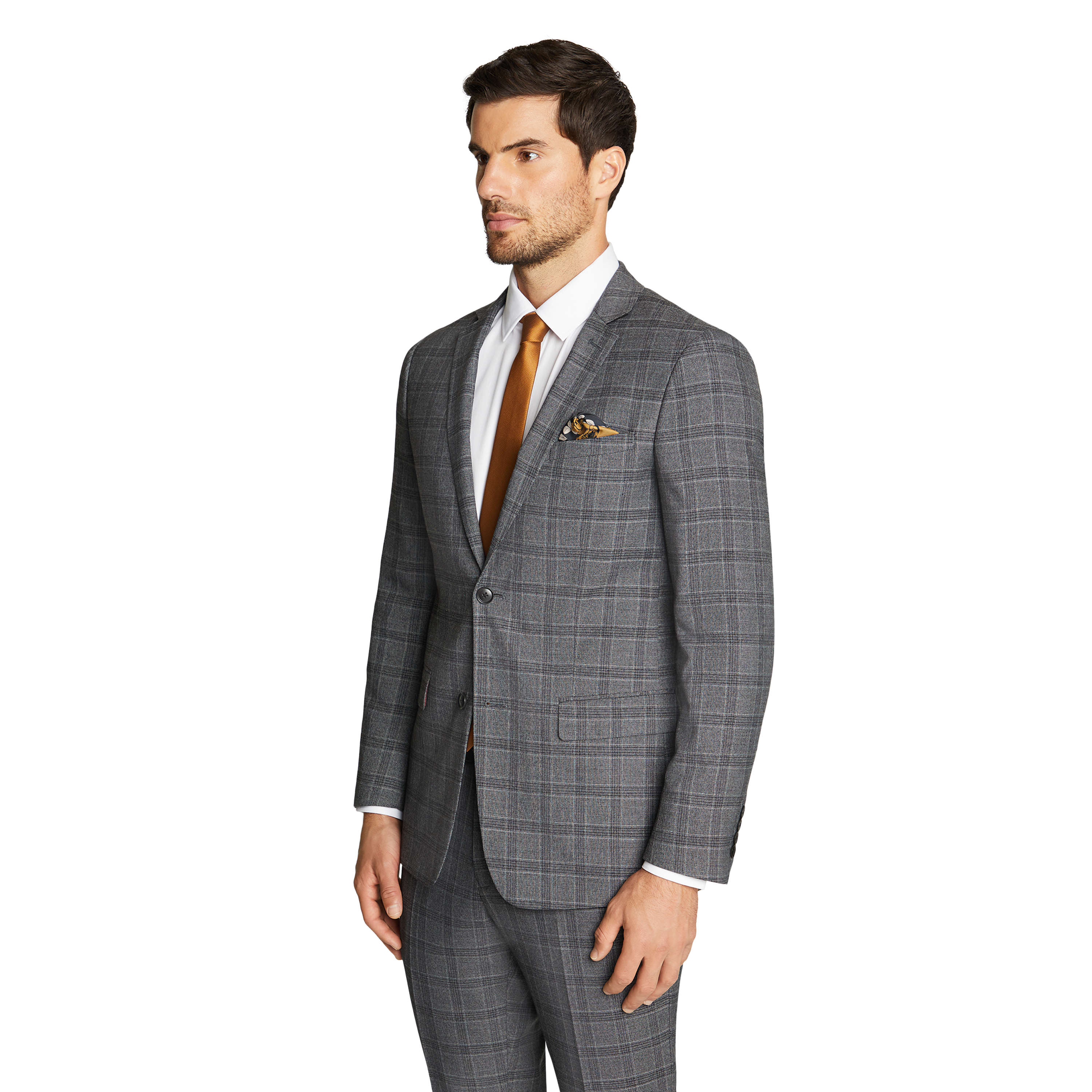 Charcoal checkered suit Clearance